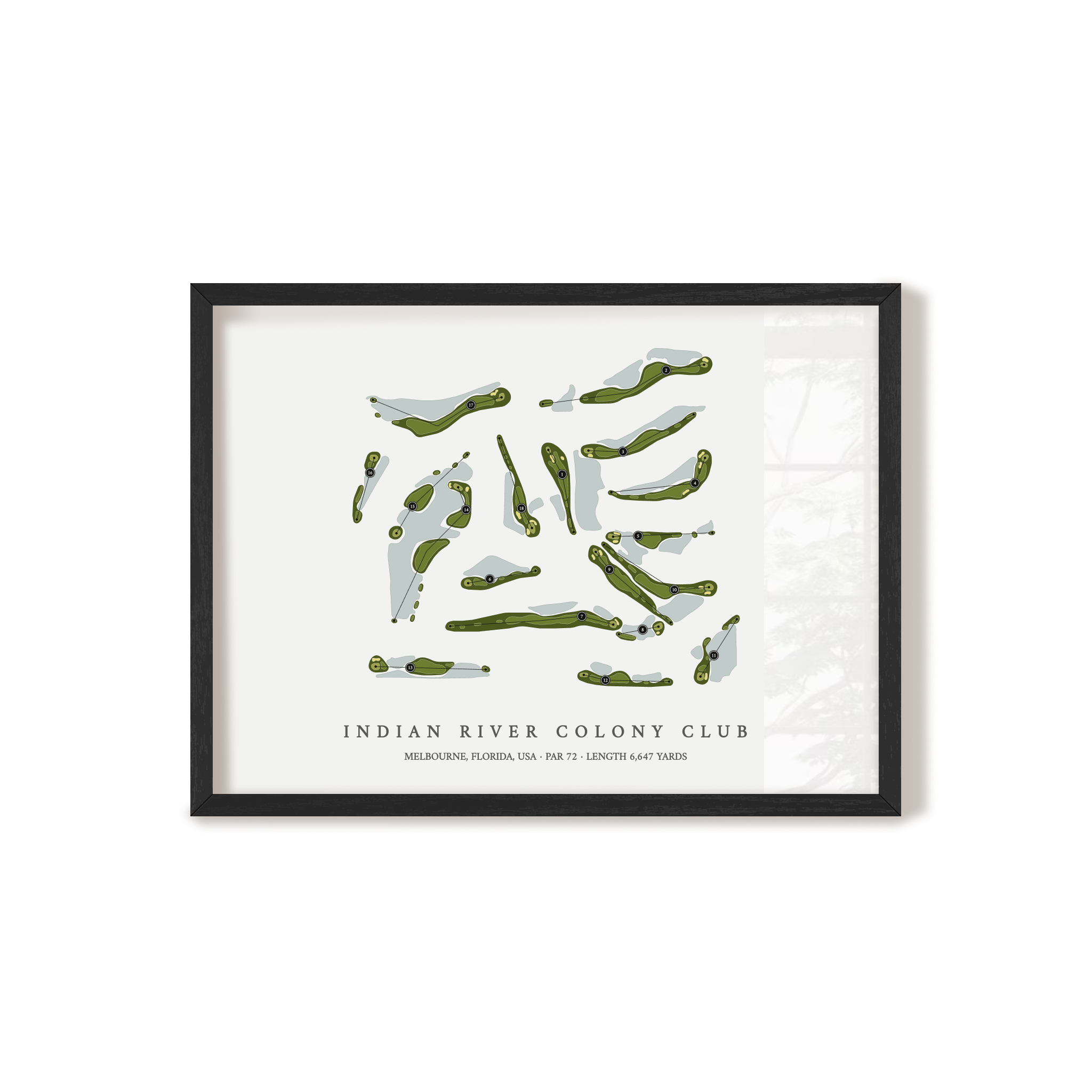 Indian River Colony Club | Golf Course Map | Black Frame