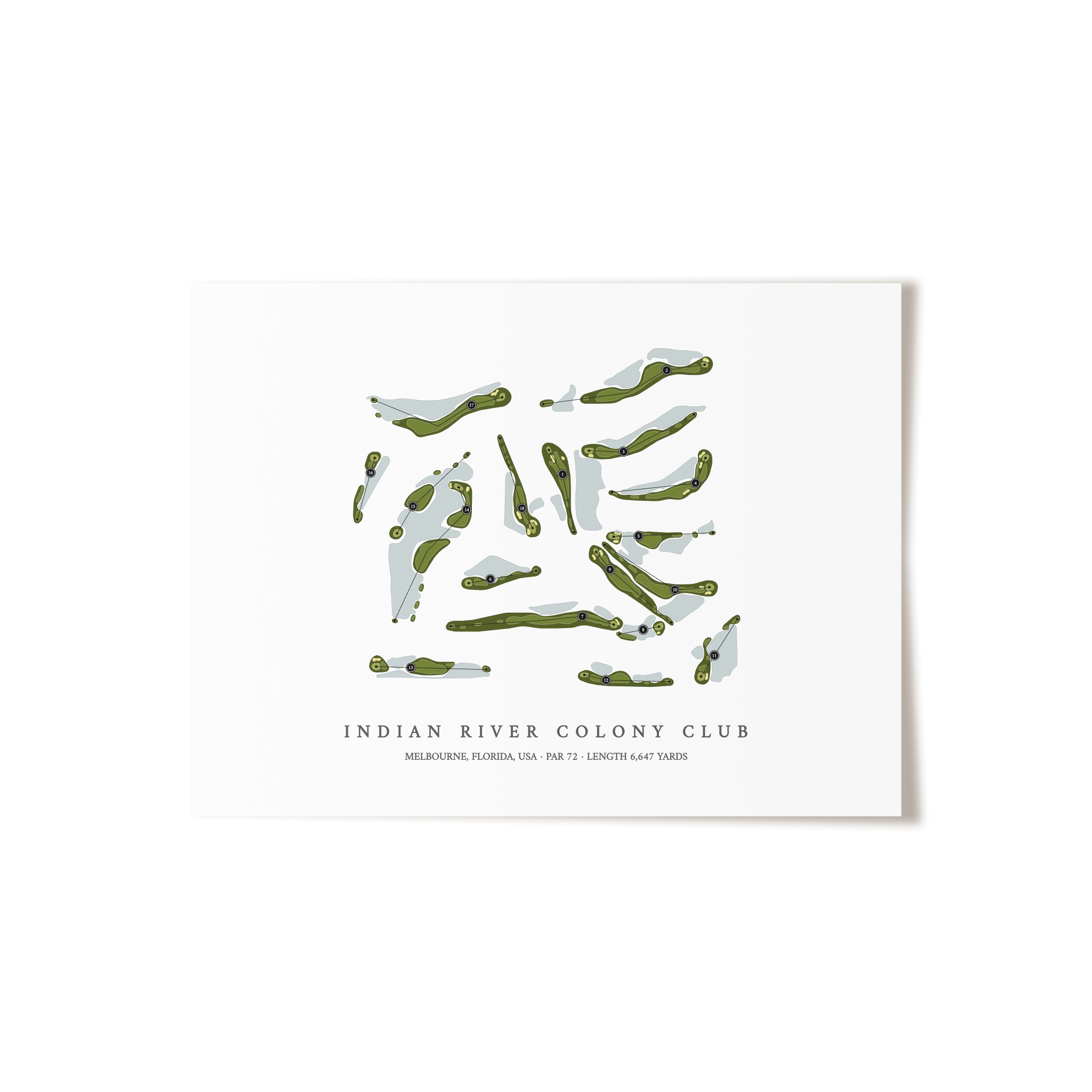 Indian River Colony Club | Golf Course Map | Unframed