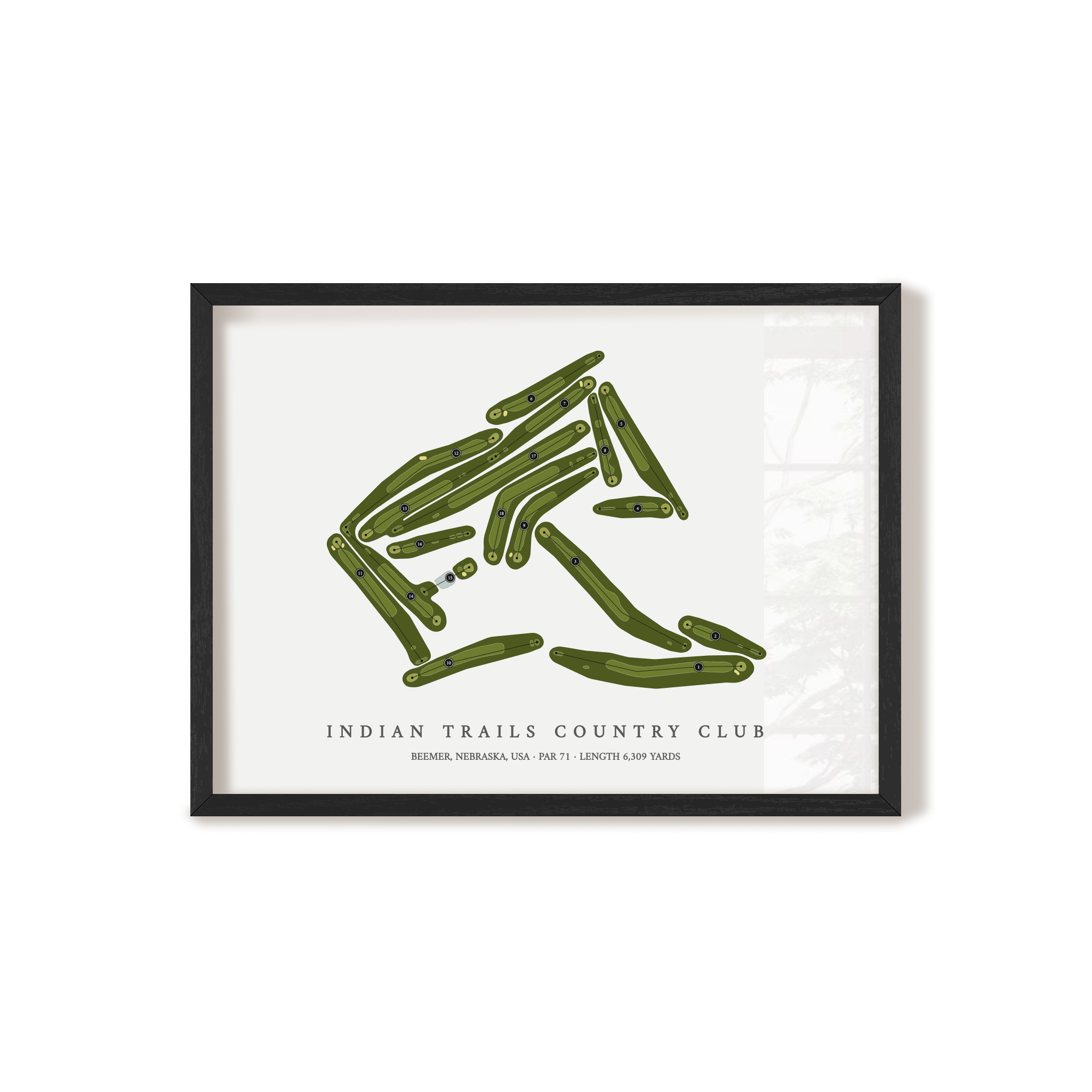 Indian Trails Country Club | Golf Course Print | Black Frame