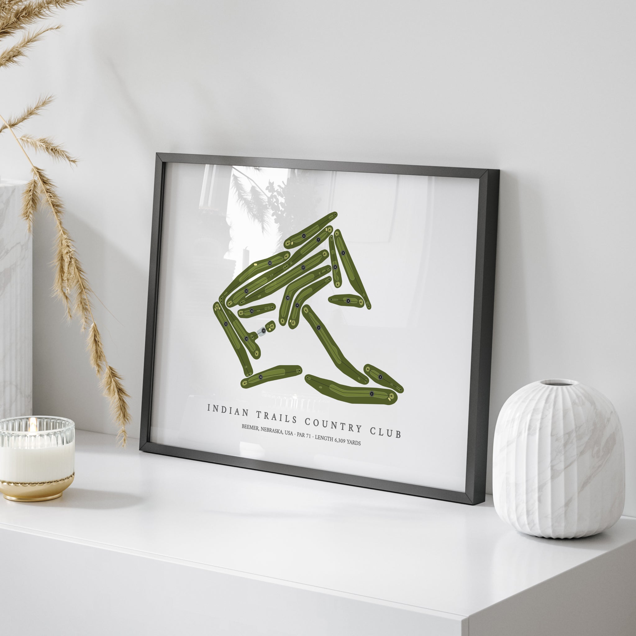 Indian Trails Country Club | Golf Course Print | On Table