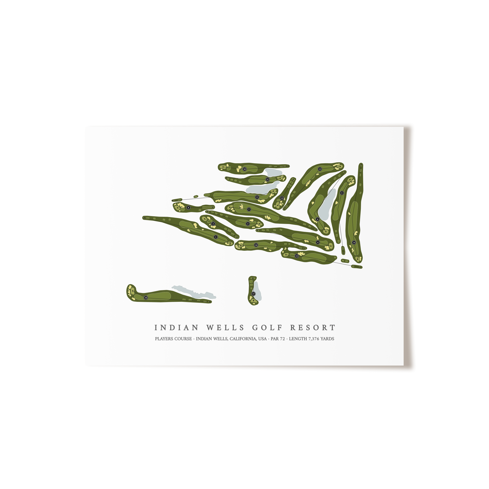 Indian Wells Golf Resort - Players Course | Golf Course Map | Unframed