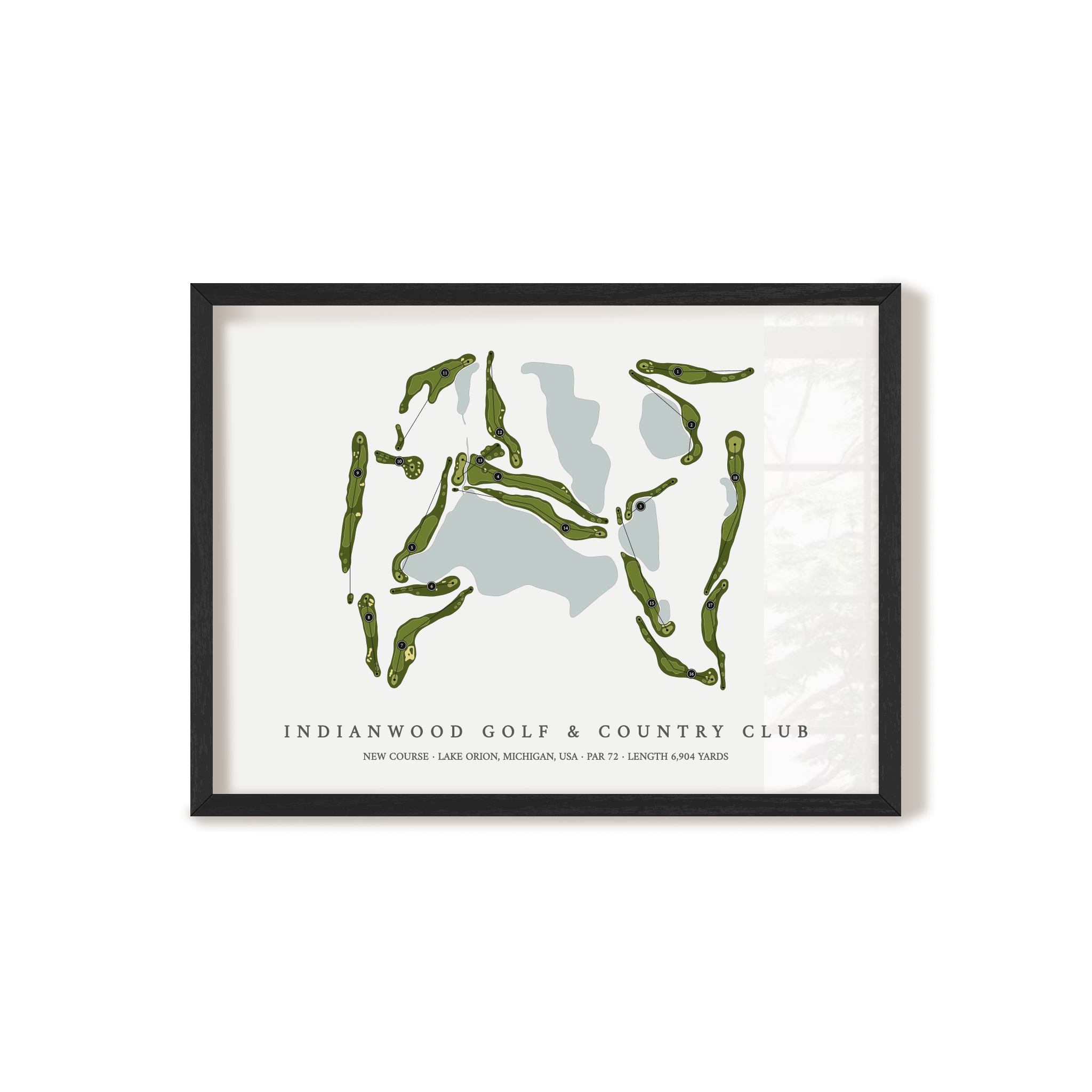 Indianwood Golf & Country Club - New Course | Golf Course Map | Black Frame