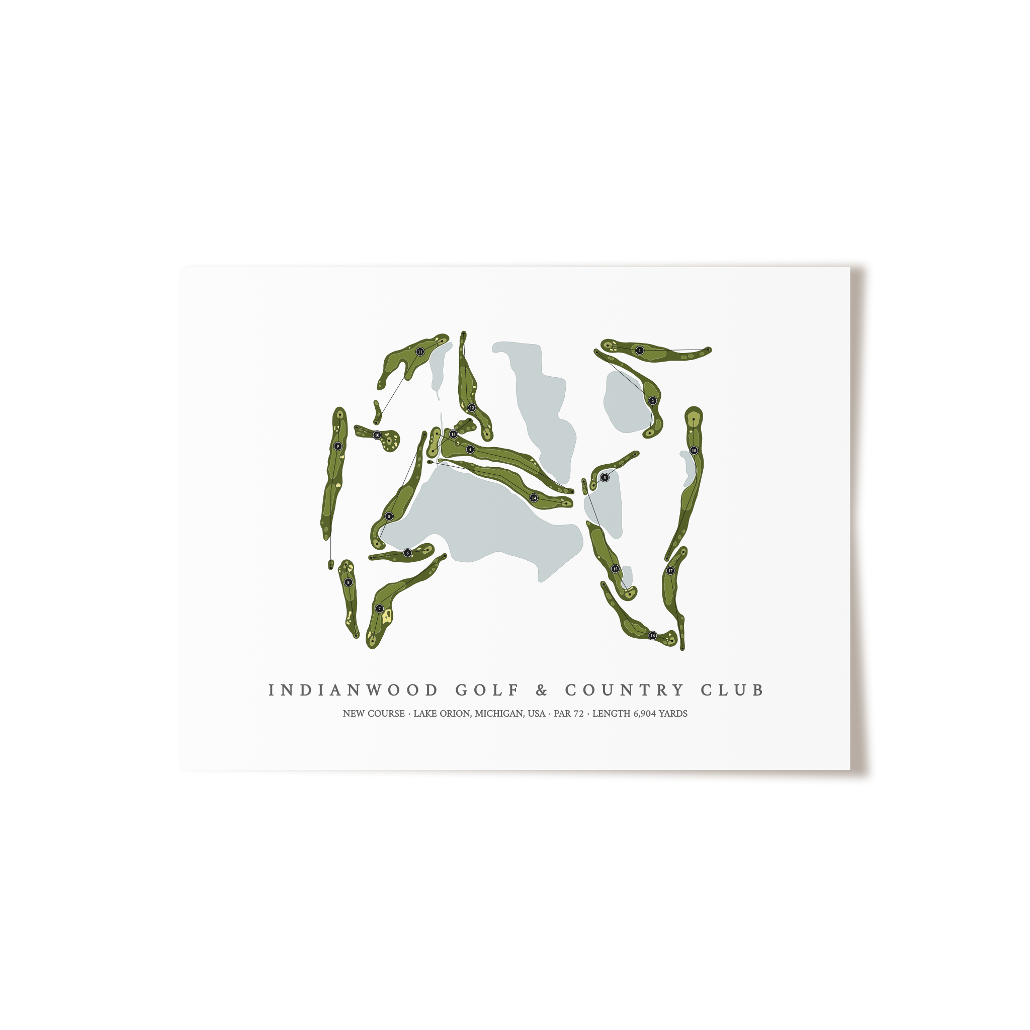 Indianwood Golf & Country Club - New Course | Golf Course Map | Unframed