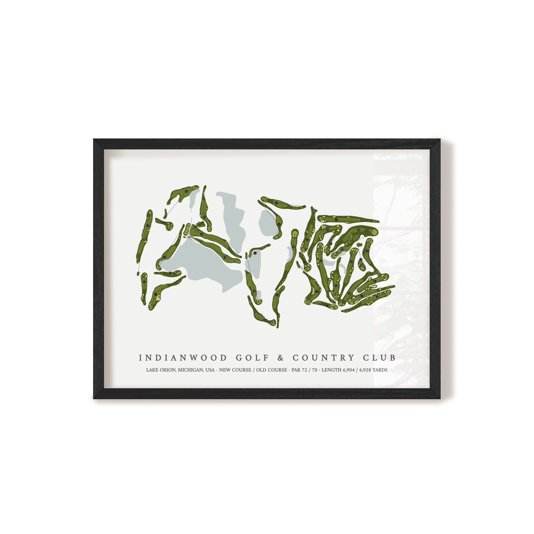Indianwood Golf & Country Club | Golf Course Map | Black Frame