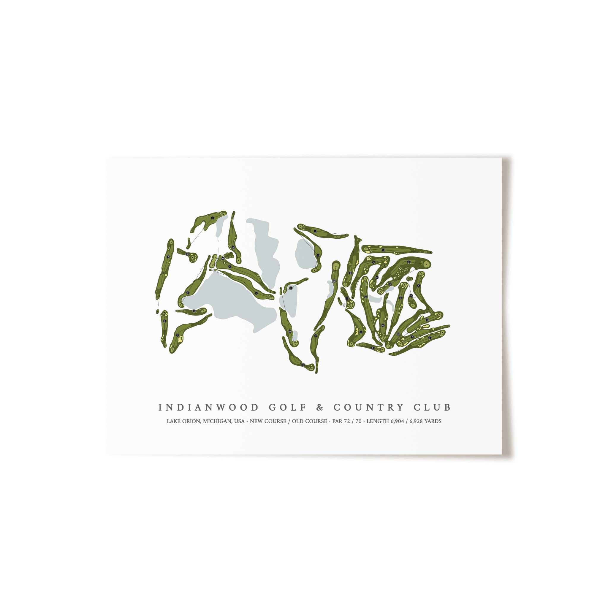Indianwood Golf & Country Club | Golf Course Map | Unframed