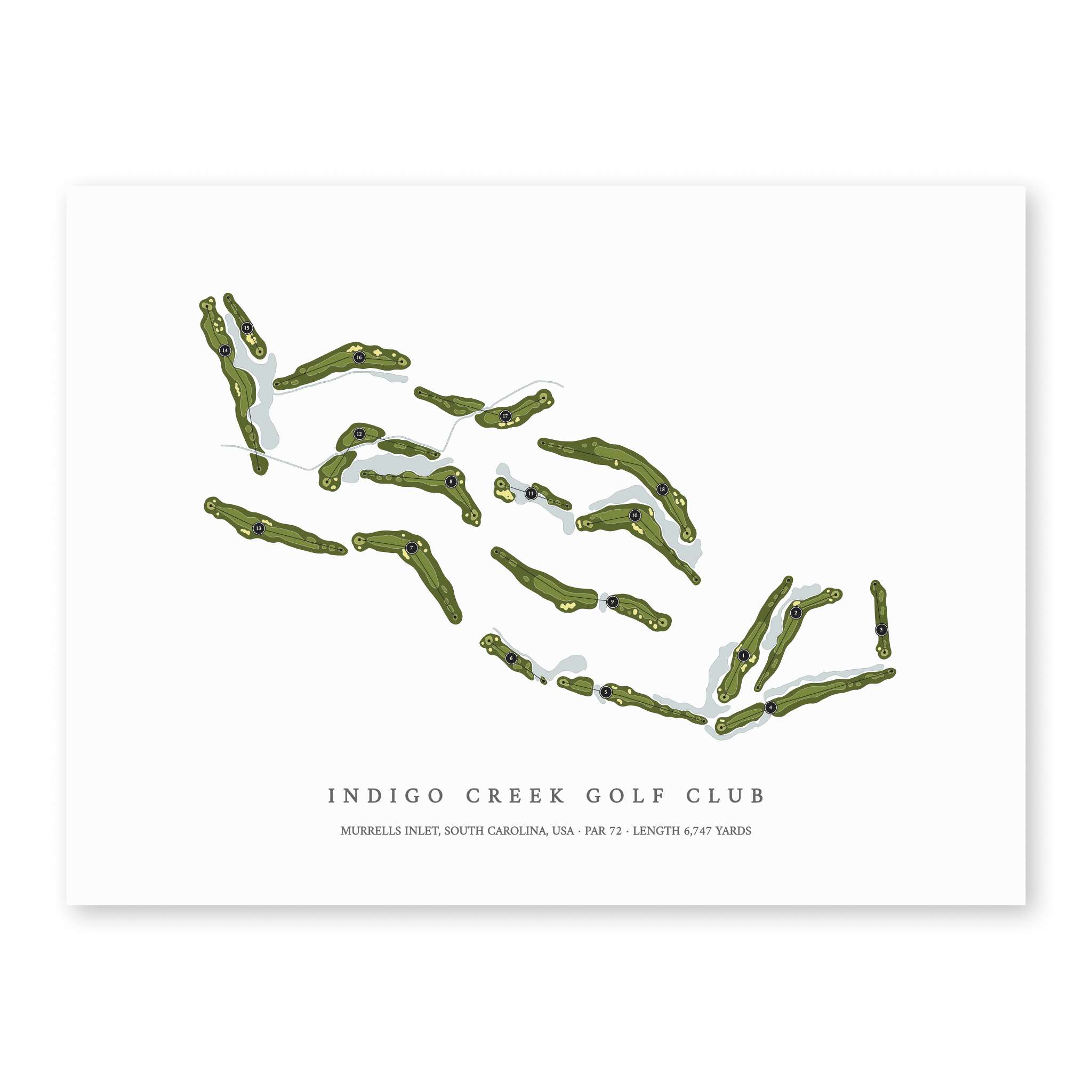 Indigo Creek Golf Club | Golf Course Map | Unframed