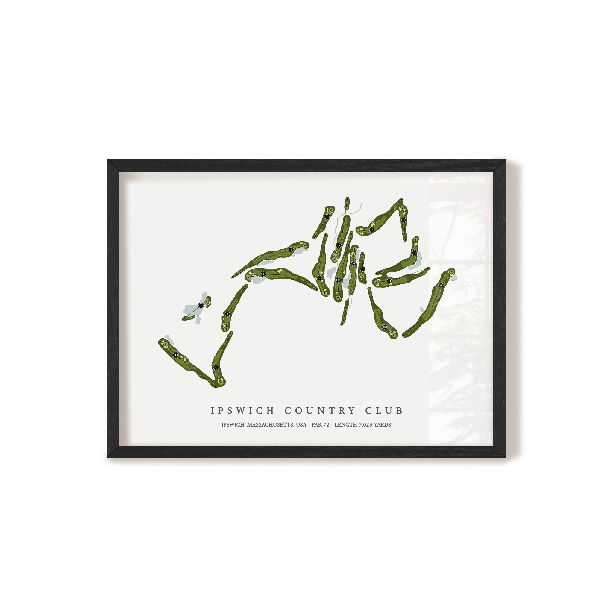 Ipswich Country Club | Golf Course Map | Black Frame