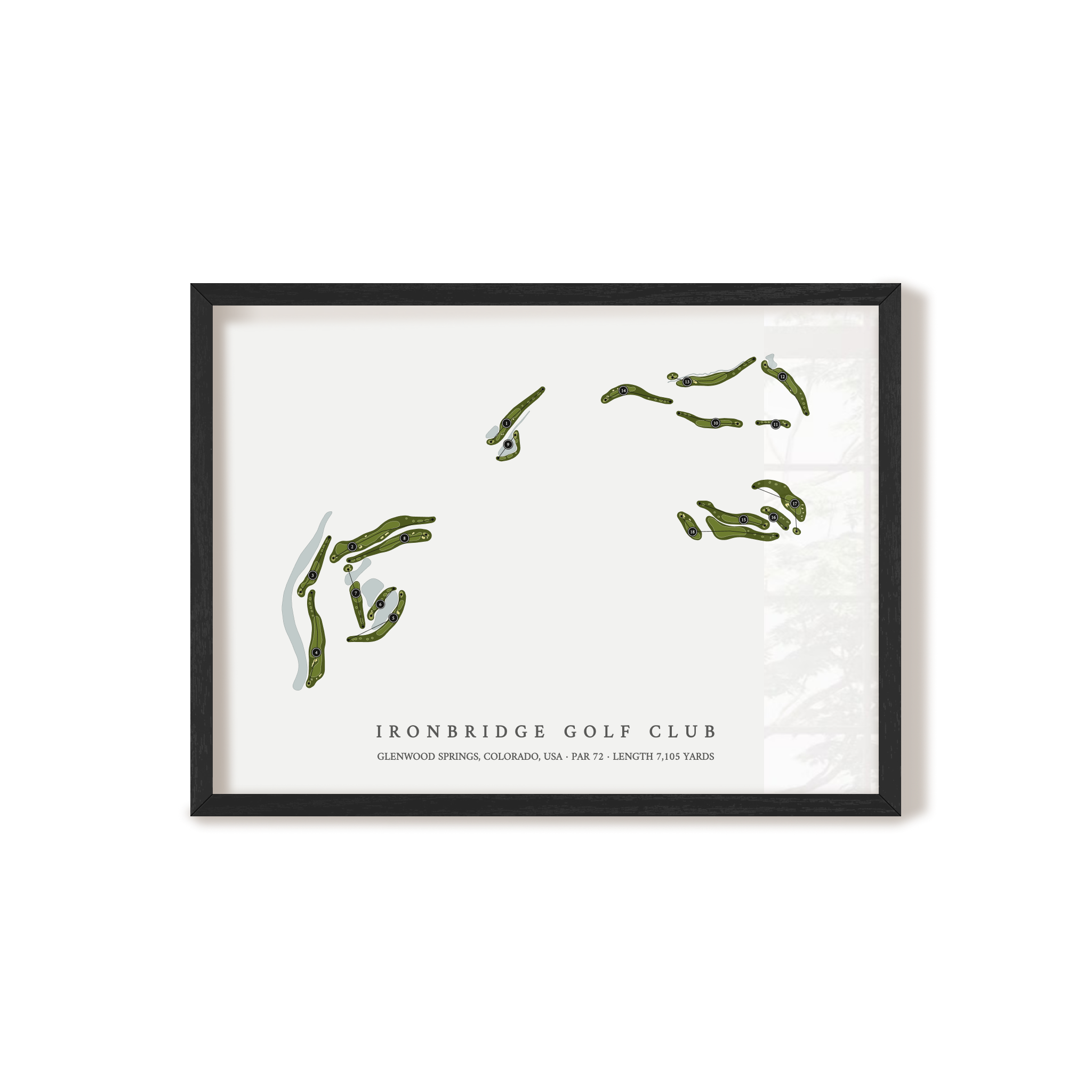 Ironbridge Golf Club | Golf Course Map | Black Frame