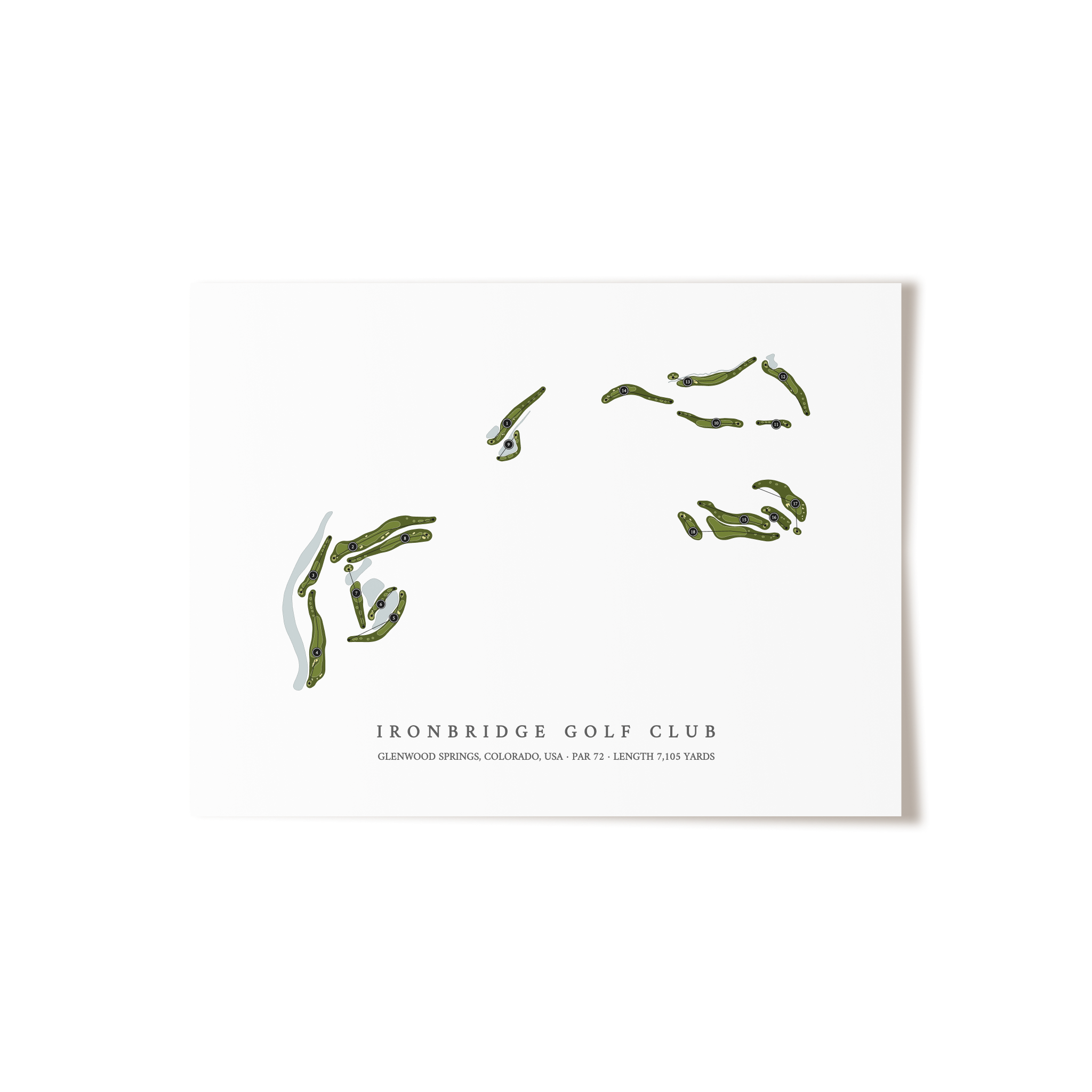 Ironbridge Golf Club | Golf Course Map | Unframed