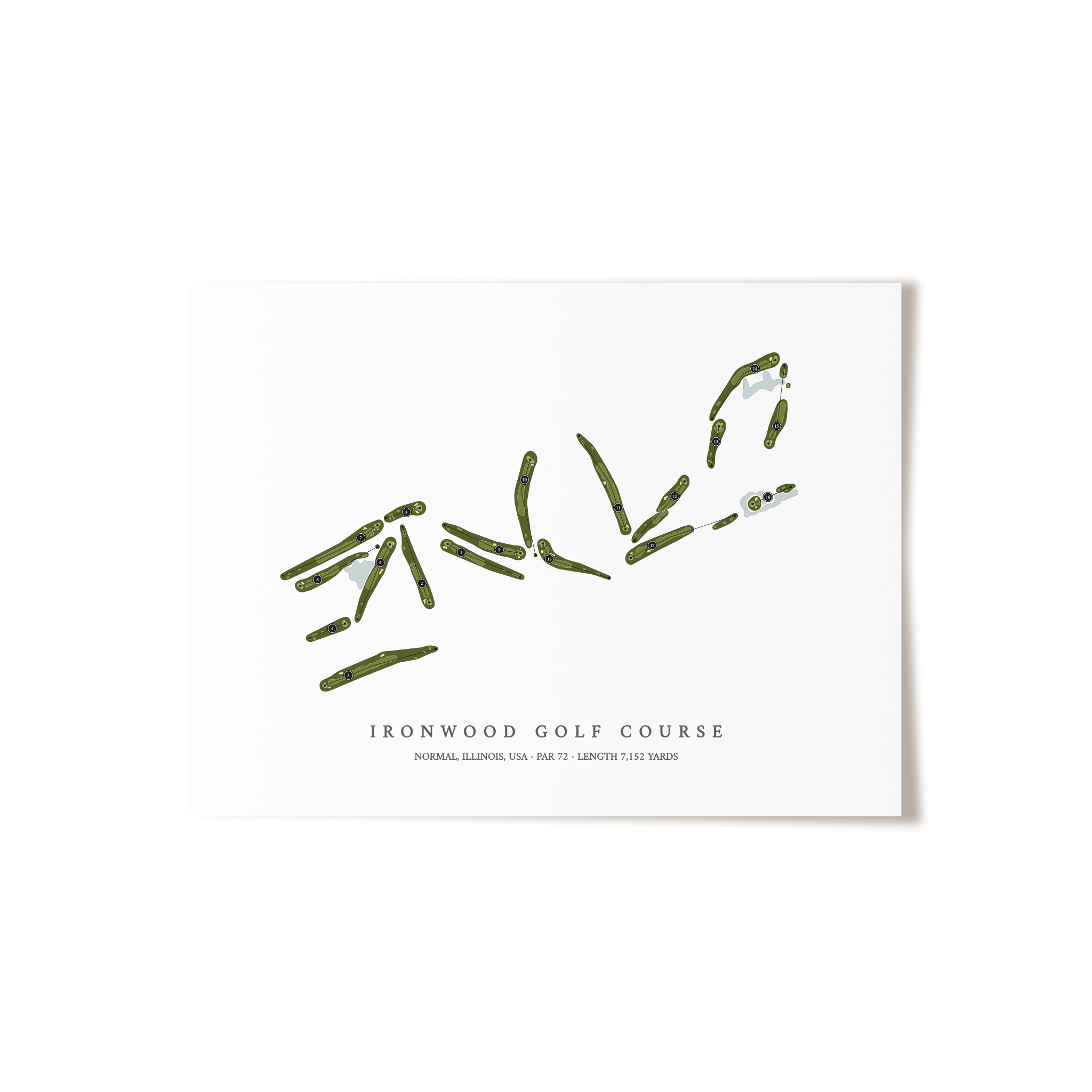 Ironwood Golf Course | Golf Course Map | Unframed