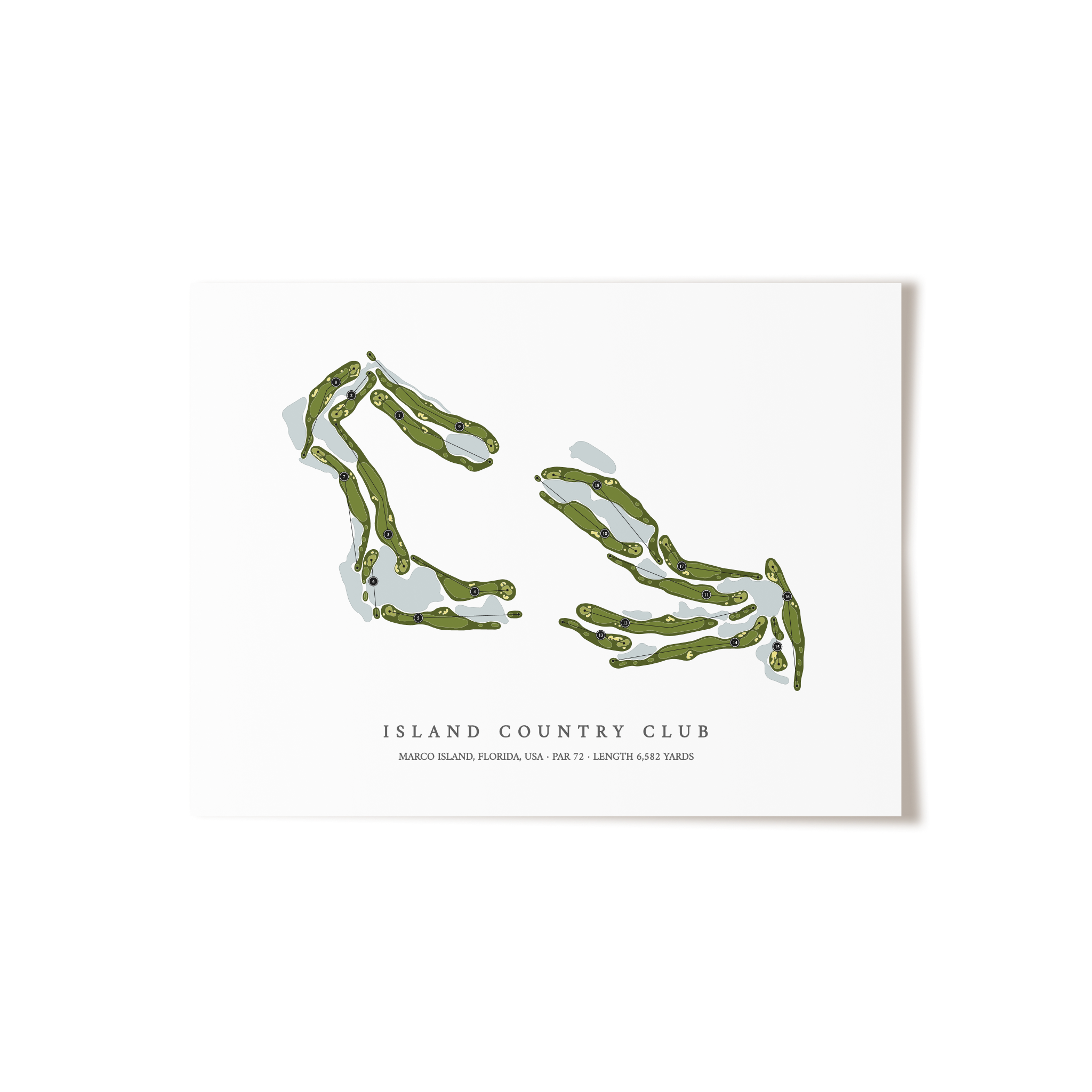 Island Country Club | Golf Course Map | Unframed