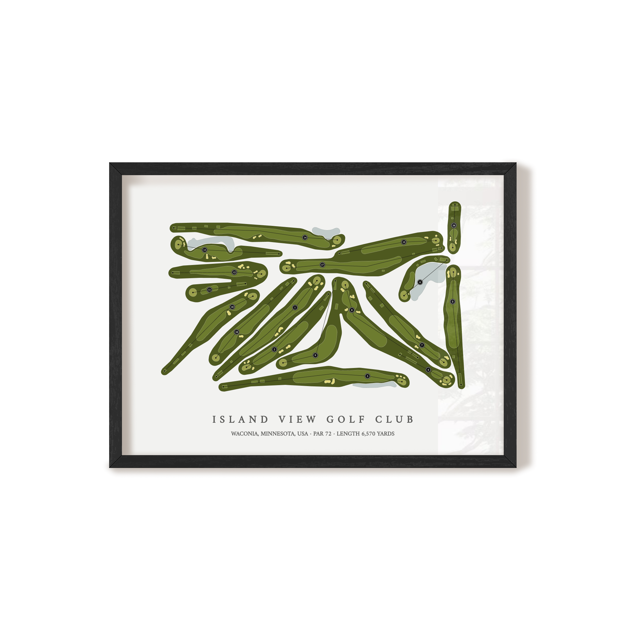 Island View Golf Club | Golf Course Map | Black Frame