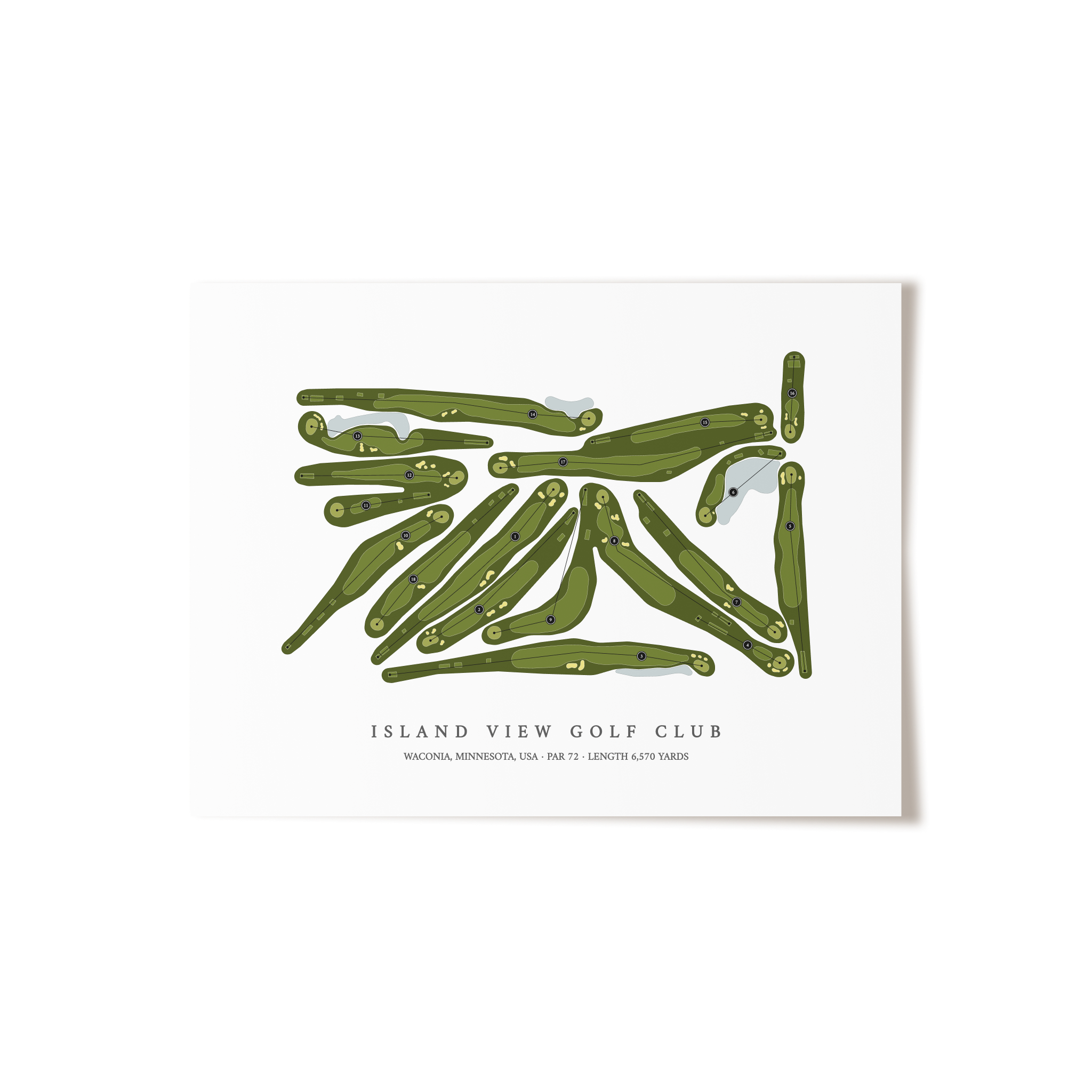 Island View Golf Club | Golf Course Map | Unframed
