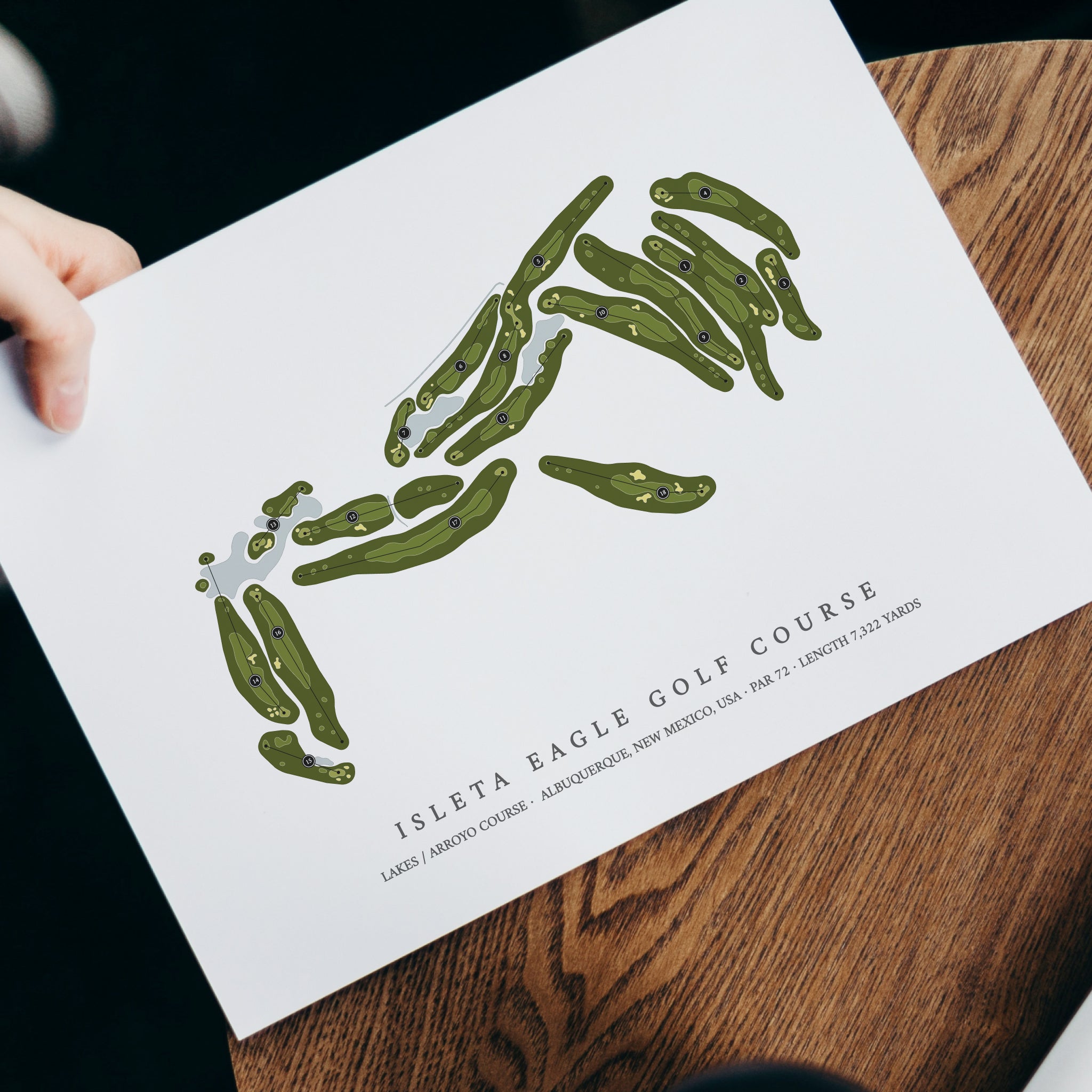 Isleta Eagle Golf Course - Lakes Arroyo Course | Golf Course Map | With Laptop