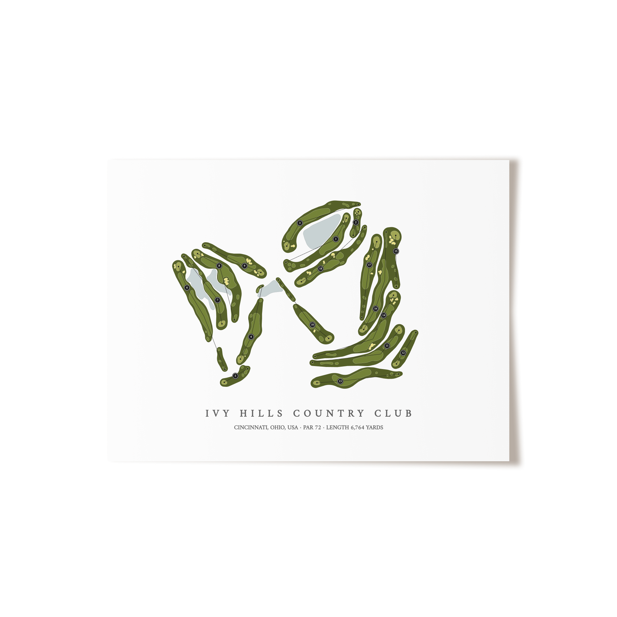Ivy Hills Country Club | Golf Course Map | Unframed