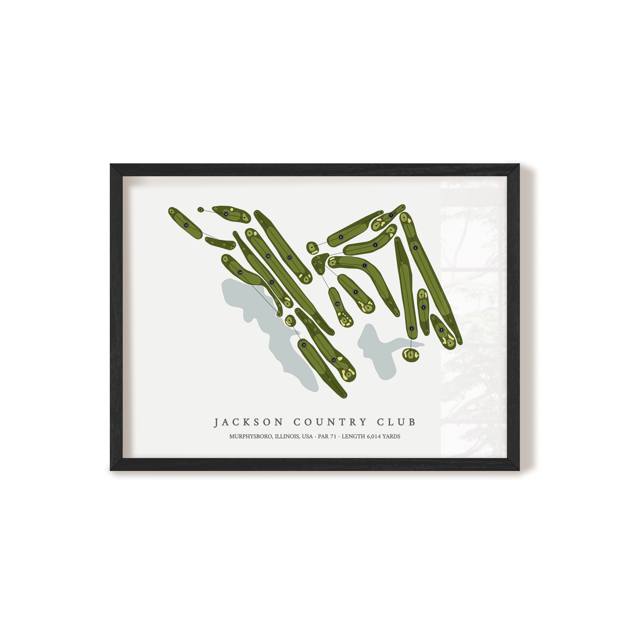 Jackson Country Club | Golf Course Map | Black Frame