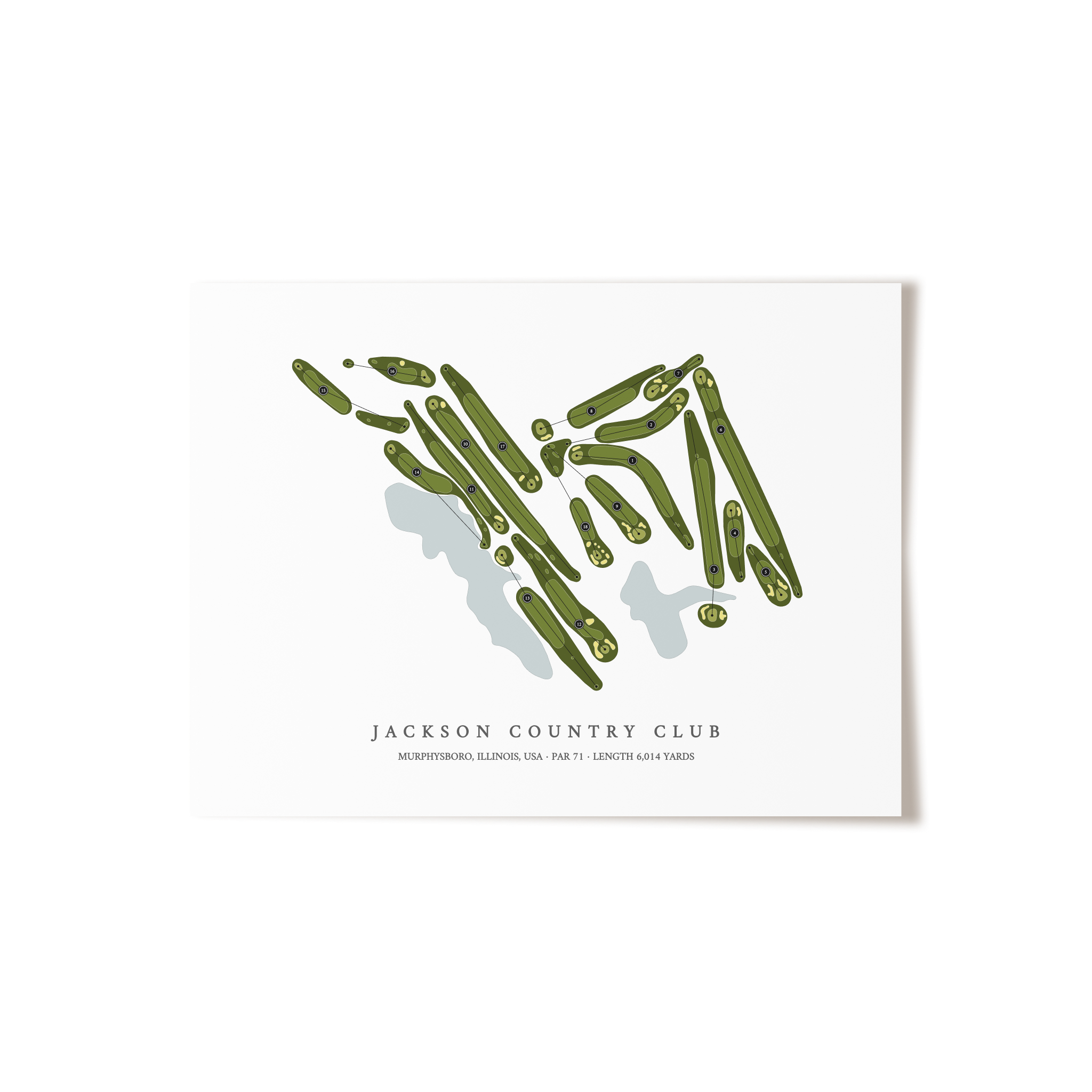 Jackson Country Club | Golf Course Map | Unframed