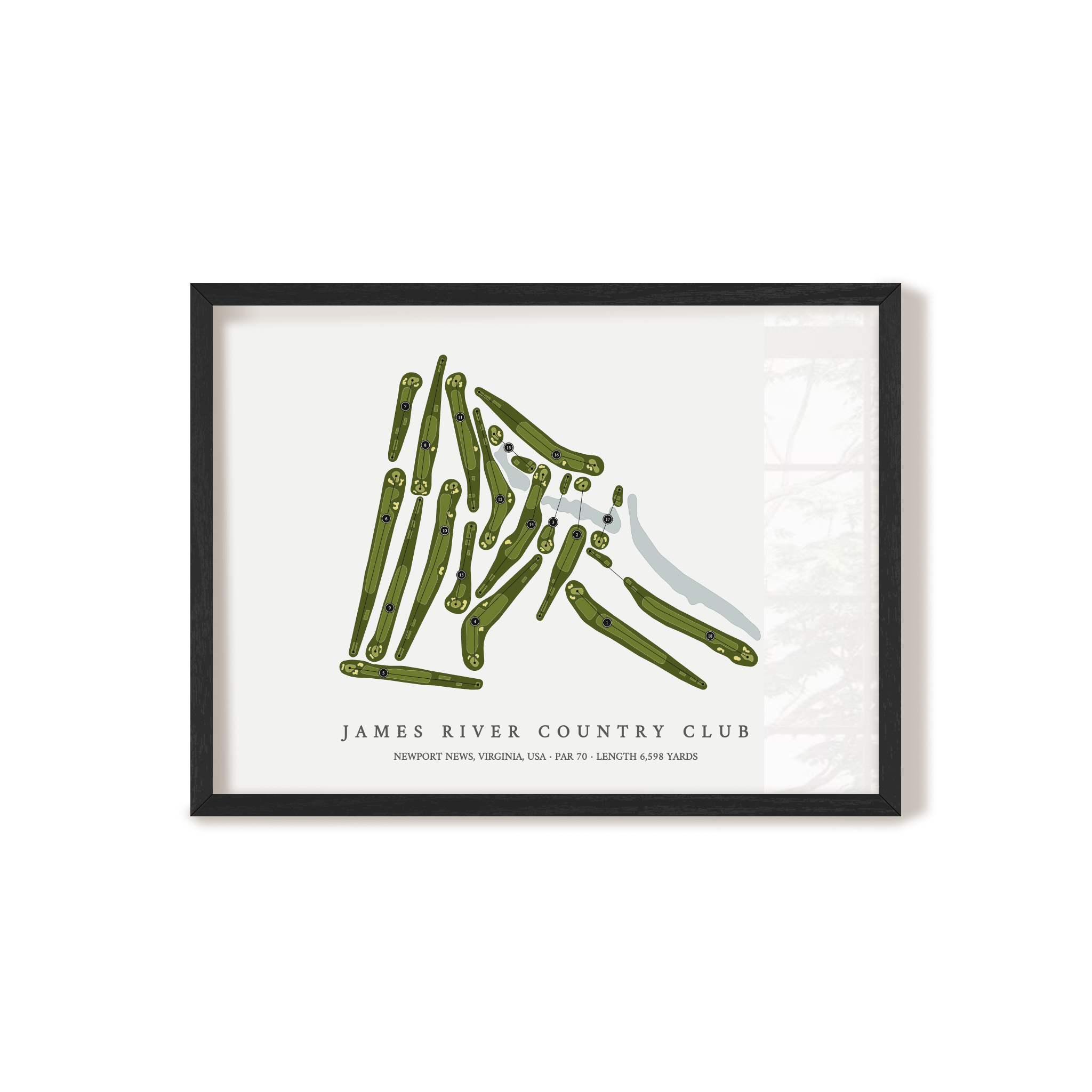 James River Country Club | Golf Course Map | Black Frame