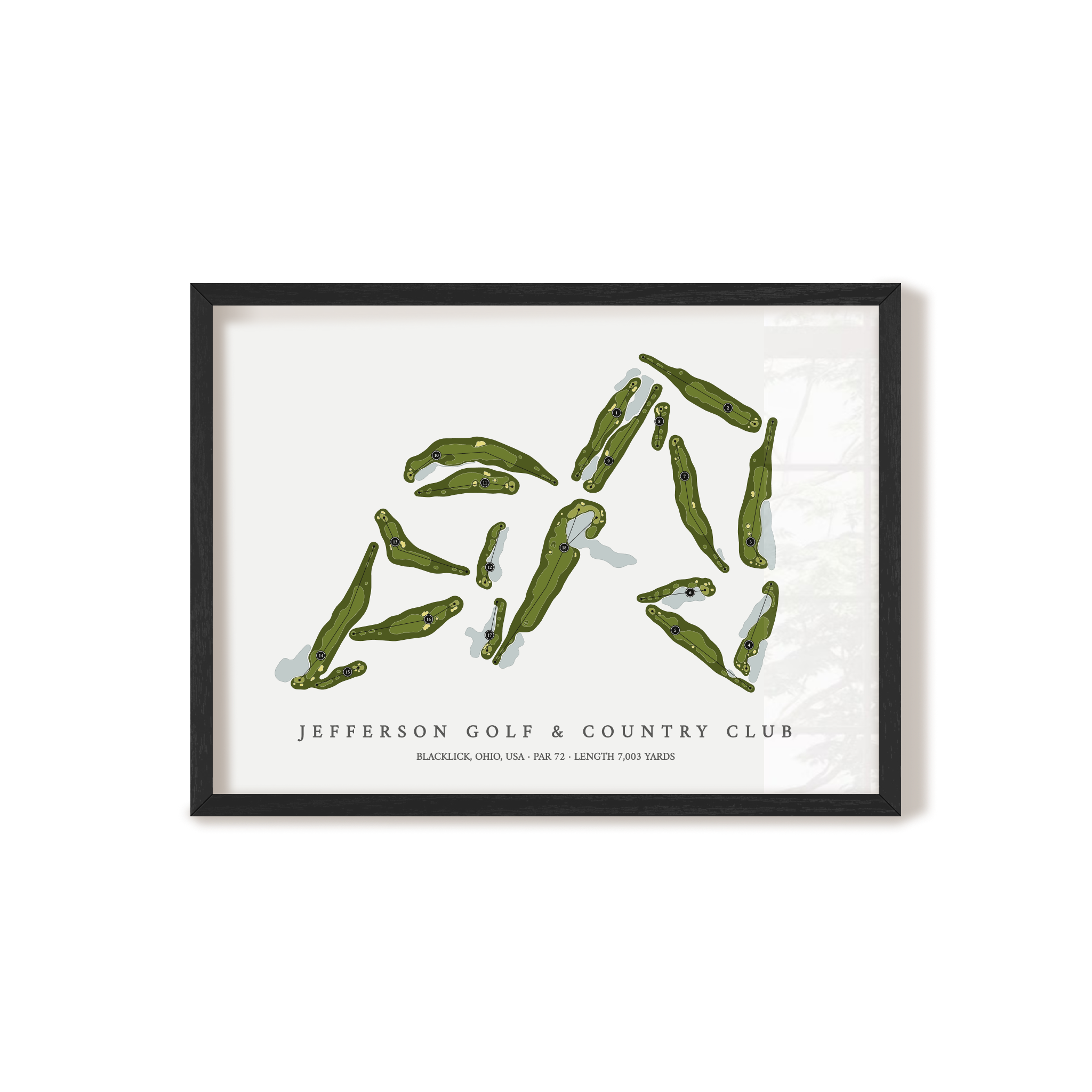 Jefferson Golf & Country Club | Golf Course Map | Black Frame