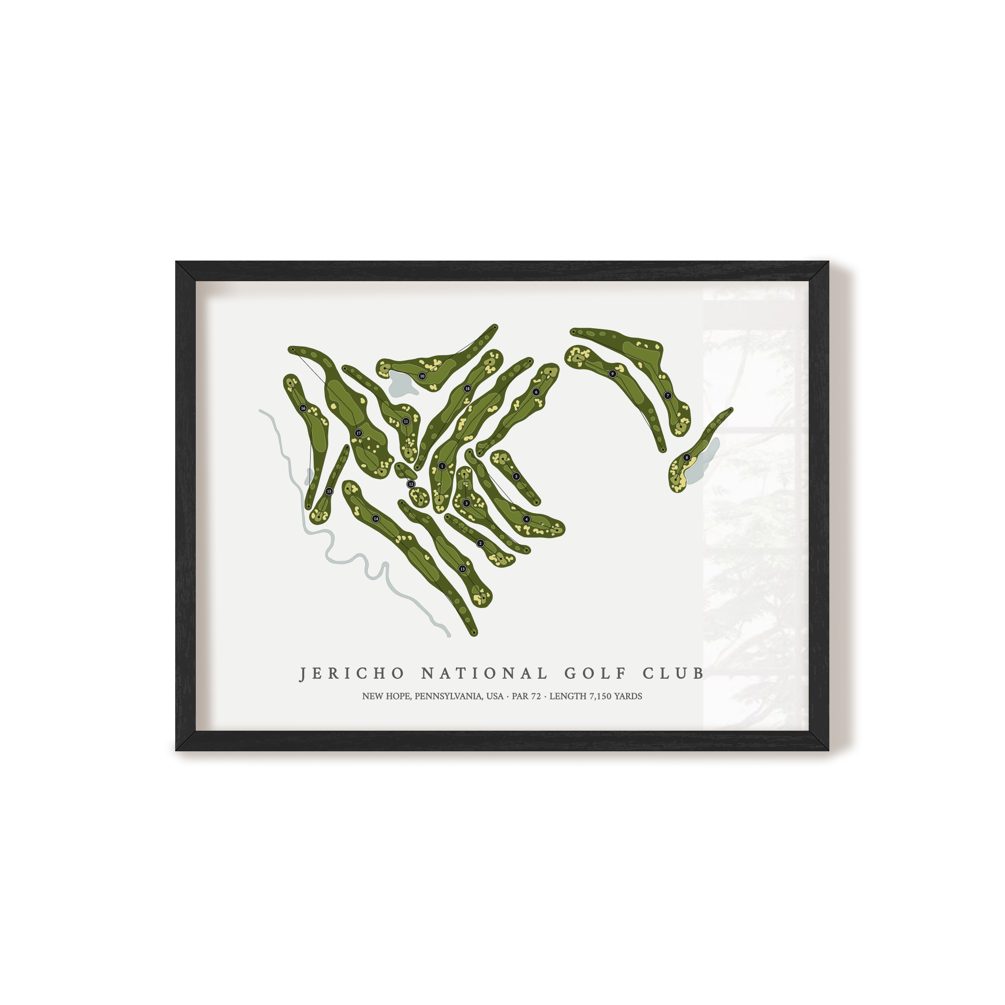 Jericho National Golf Club | Golf Course Print | Black Frame