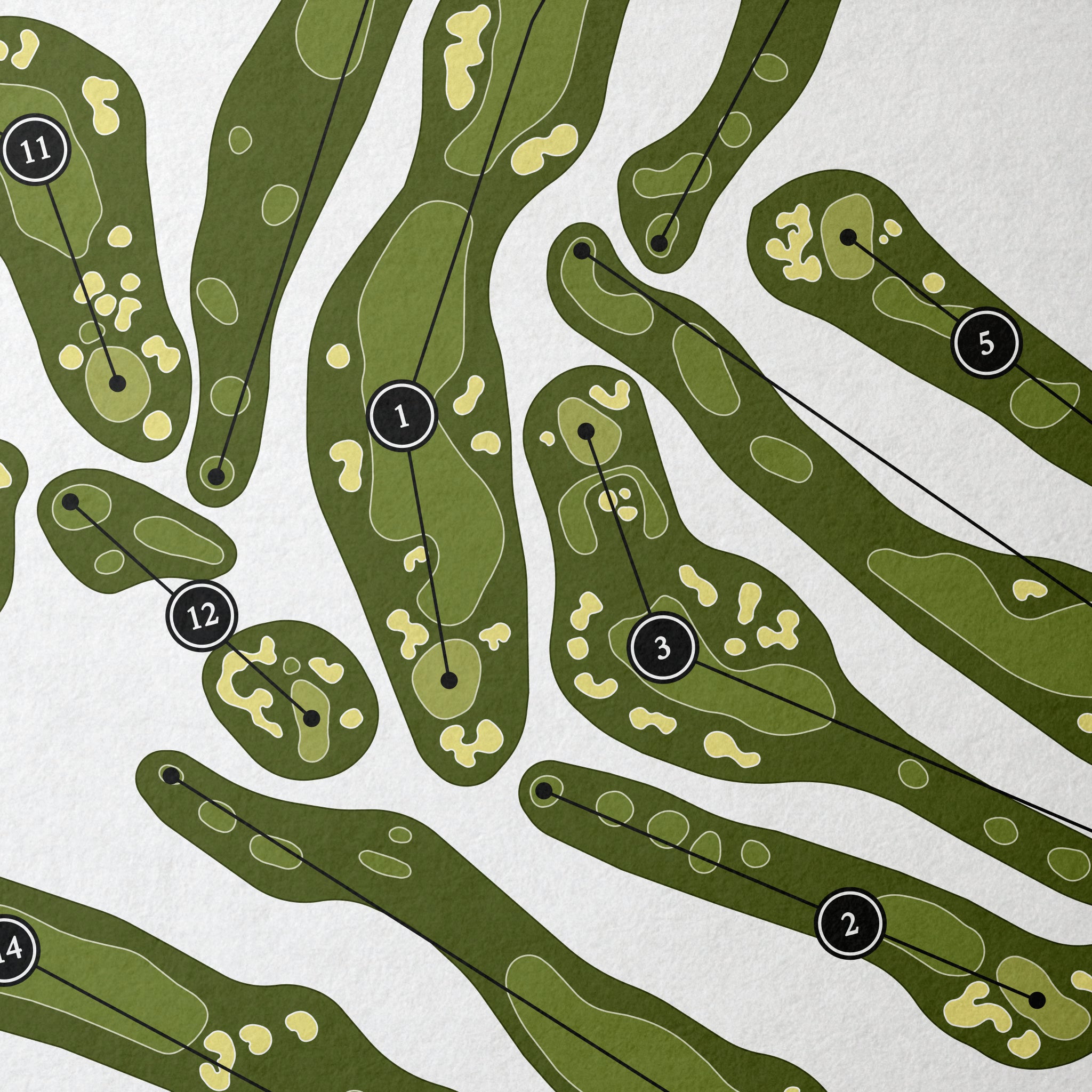 Jericho National Golf Club | Golf Course Print | Close Up