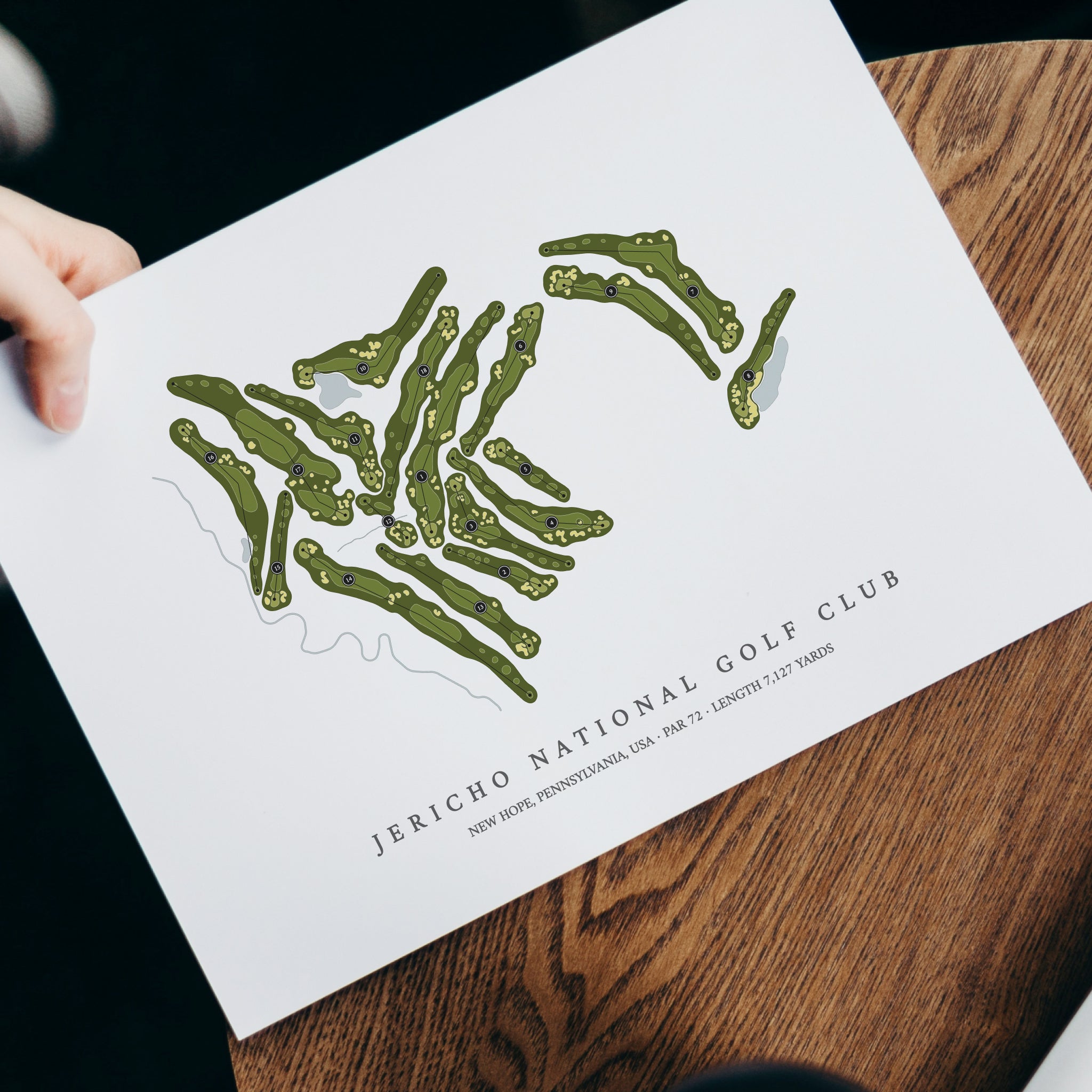 Jericho National Golf Club | Golf Course Print | With Laptop