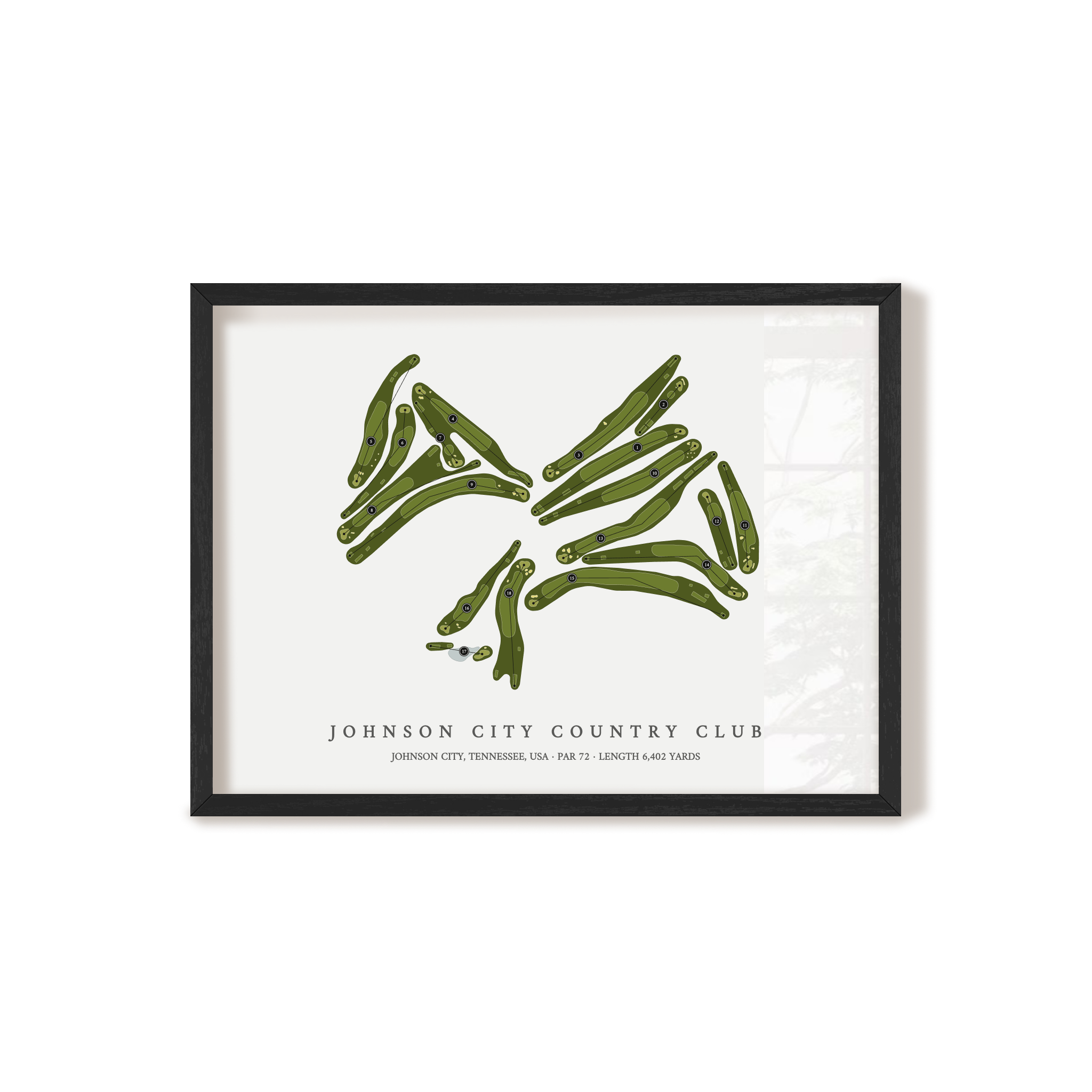 Johnson City Country Club | Golf Course Print | Black Frame