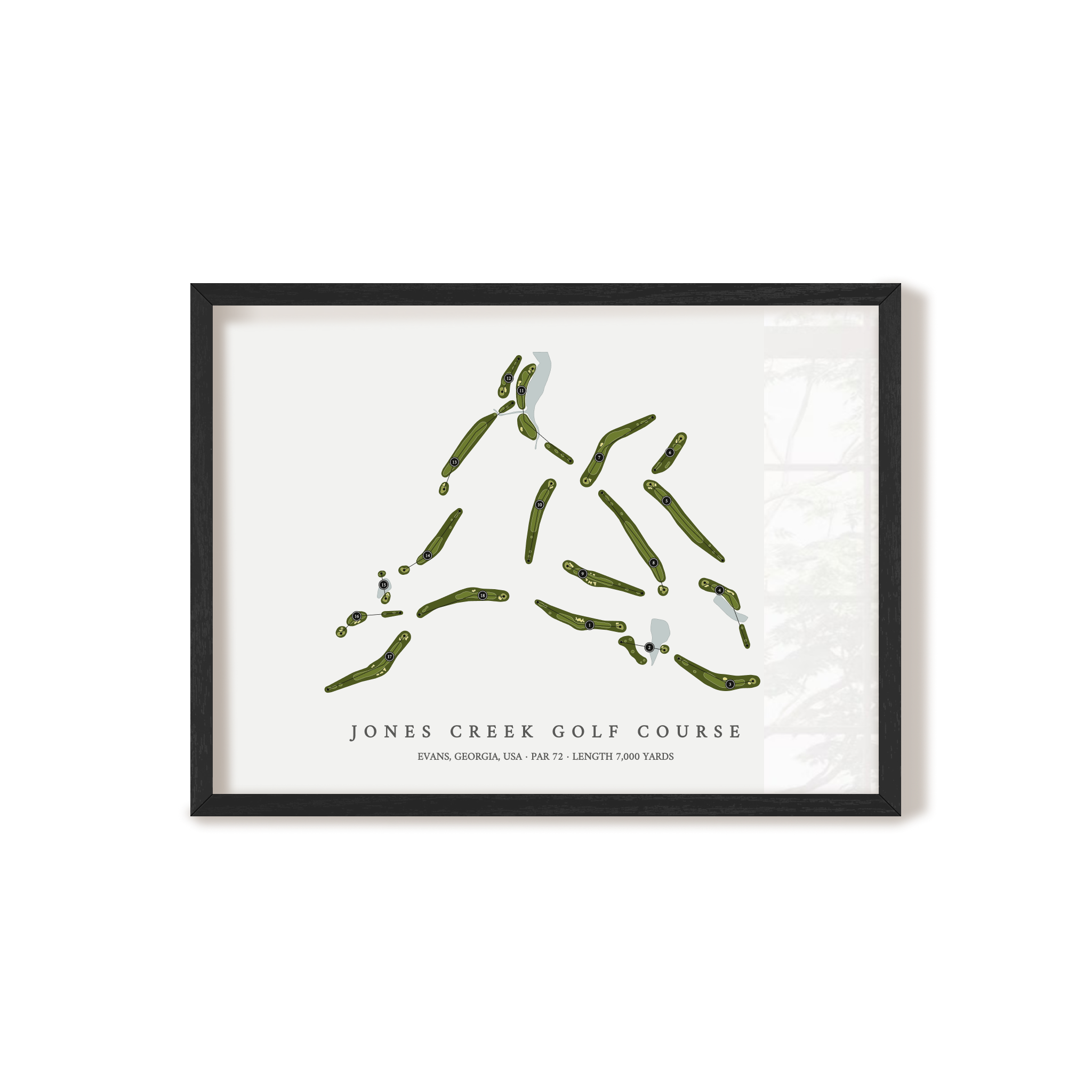 Jones Creek Golf Course | Golf Course Map | Black Frame