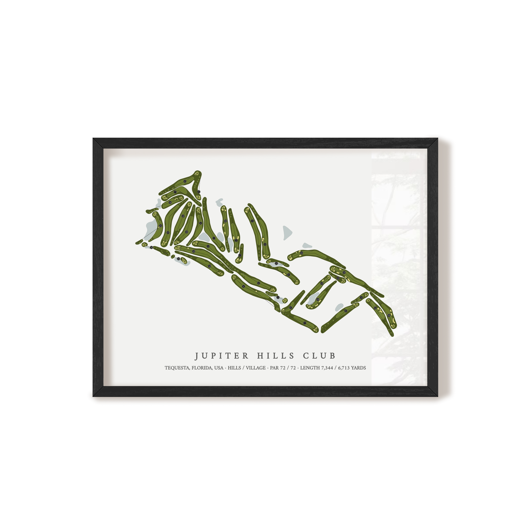 Jupiter Hills Club | Golf Course Map | Black Frame