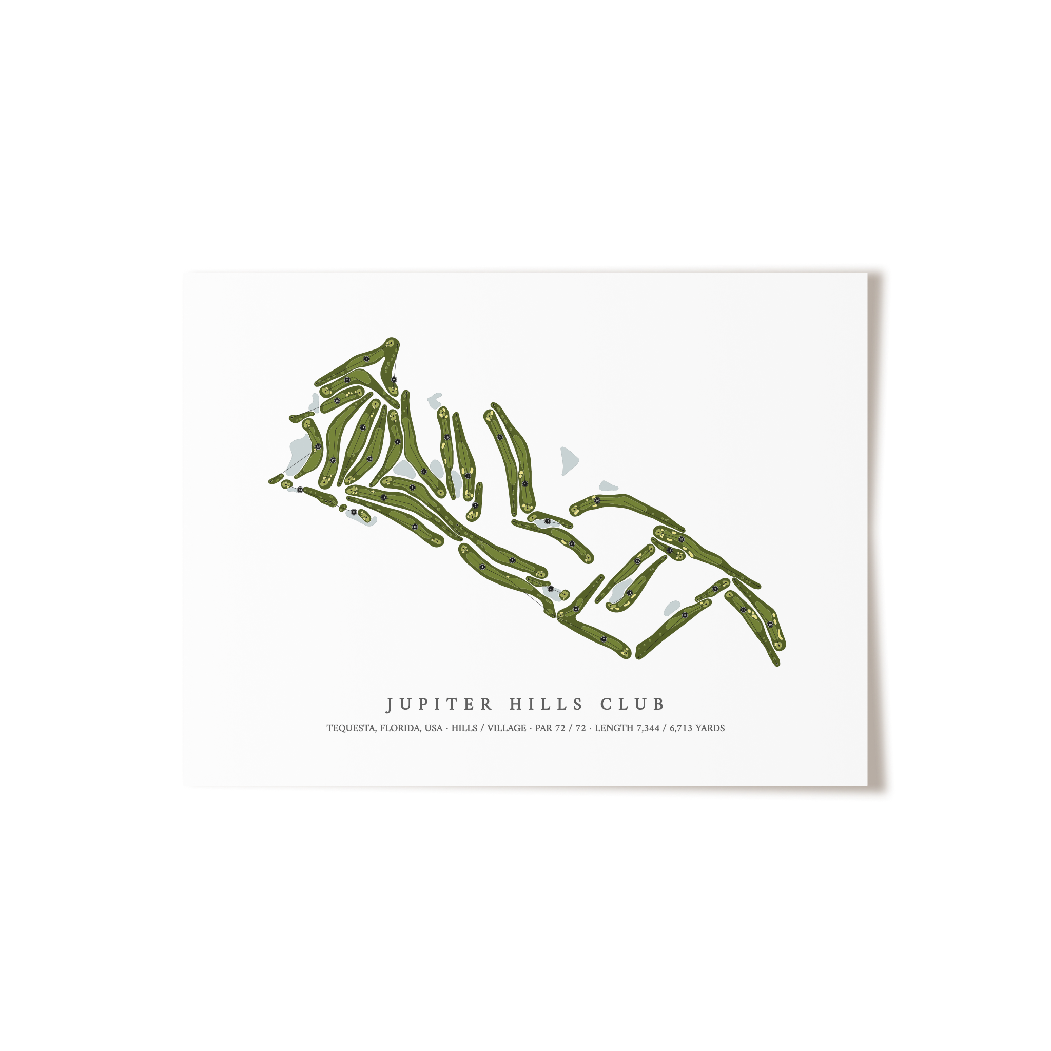 Jupiter Hills Club | Golf Course Map | Unframed