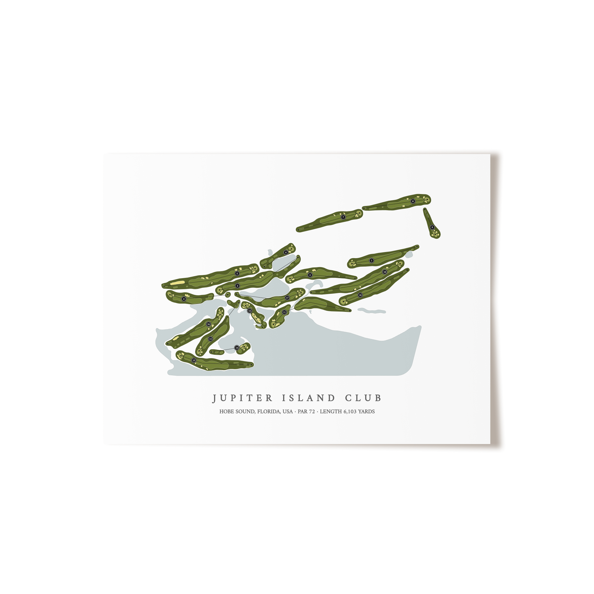 Jupiter Island Club | Golf Course Map | Unframed