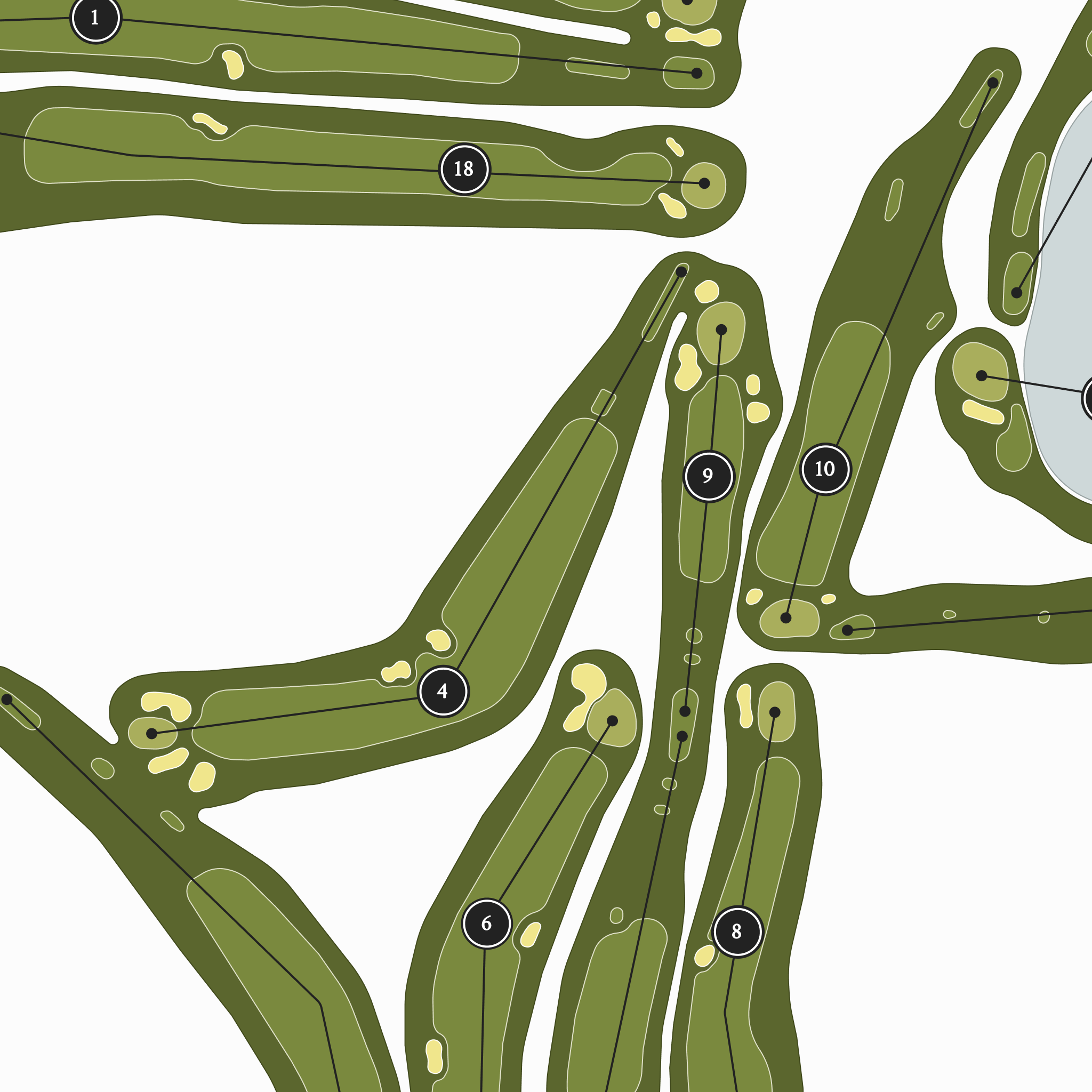 Kalamazoo Country Club | Golf Course Print | Close Up