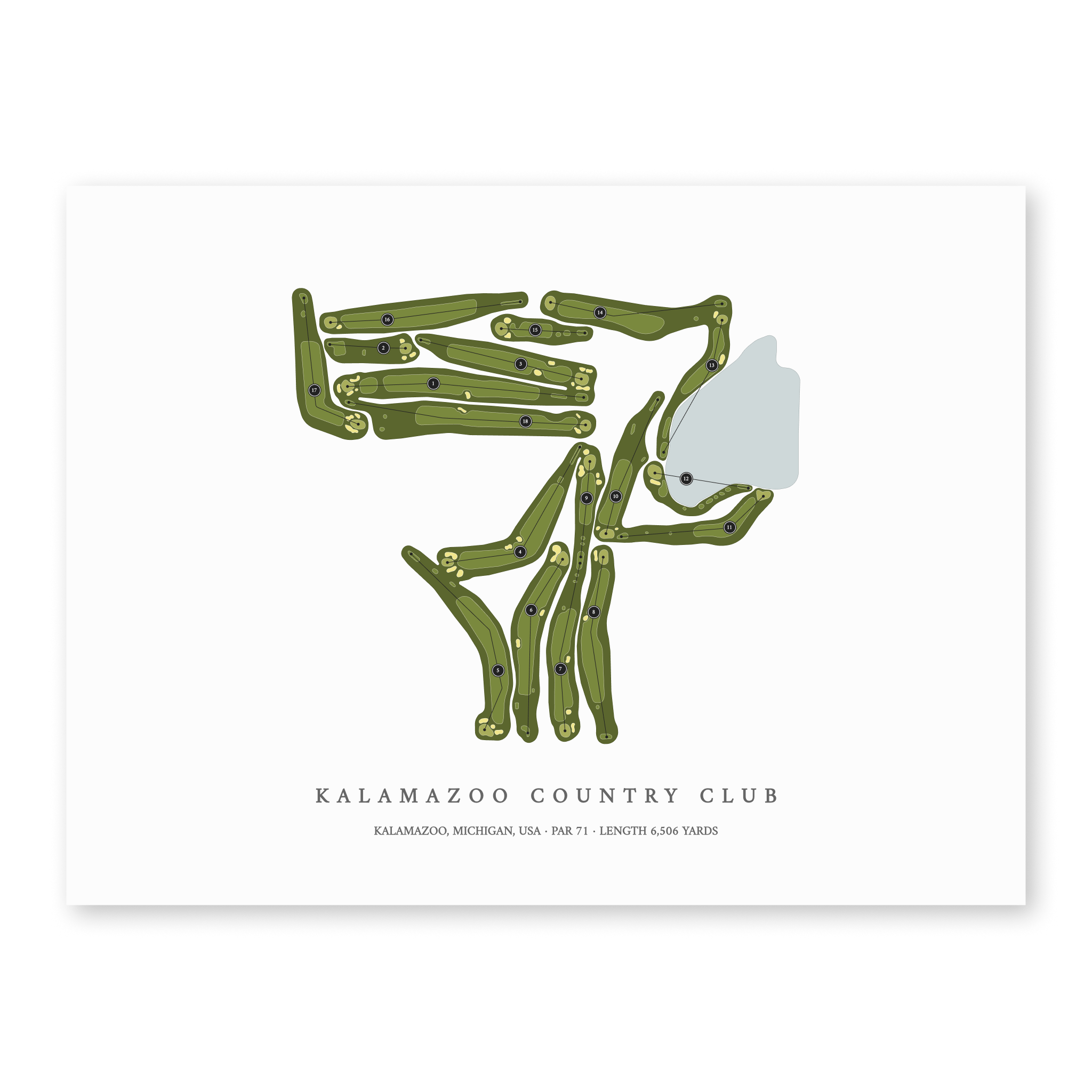 Kalamazoo Country Club | Golf Course Print | Unframed