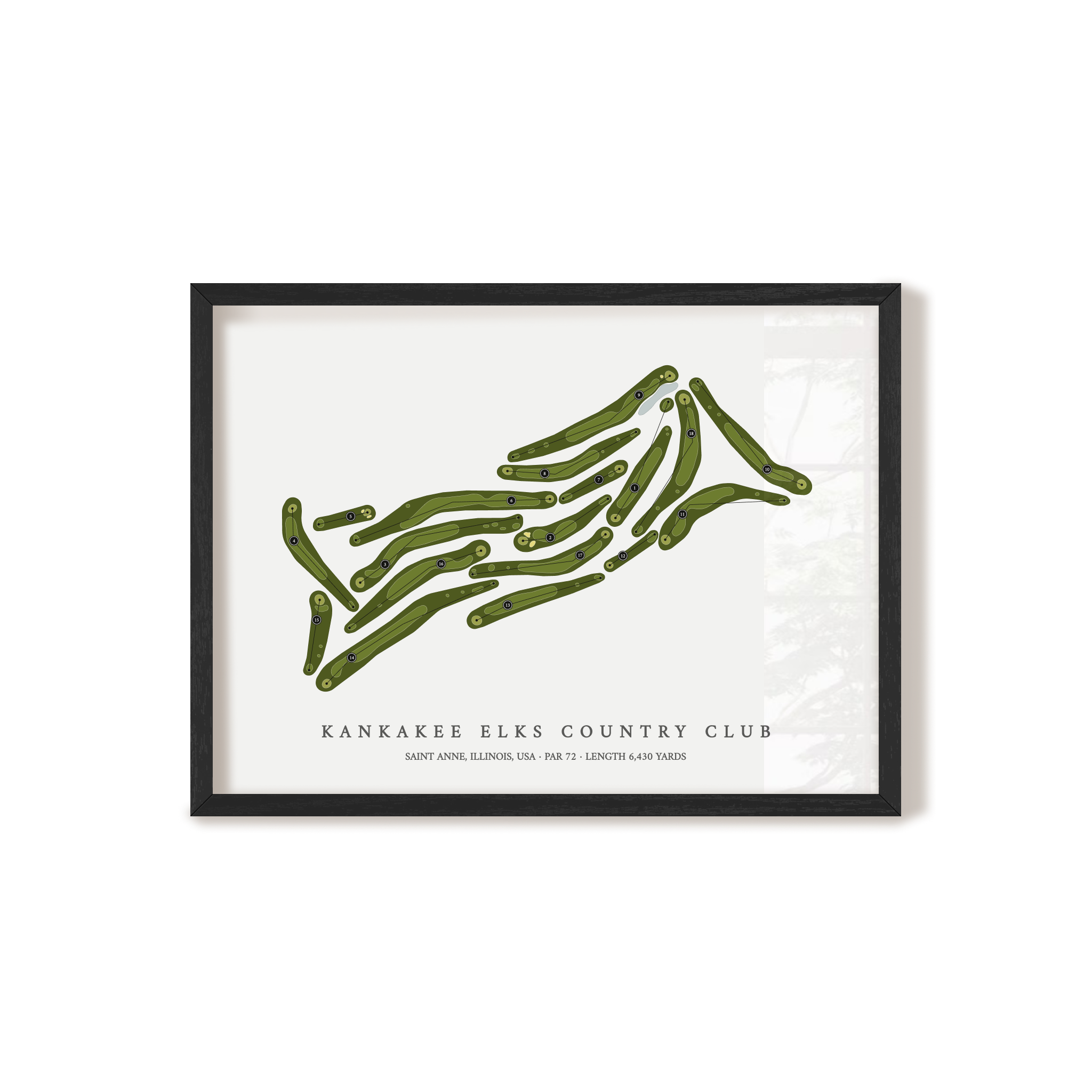Kankakee Elks Country Club | Golf Course Map | Black+Frame