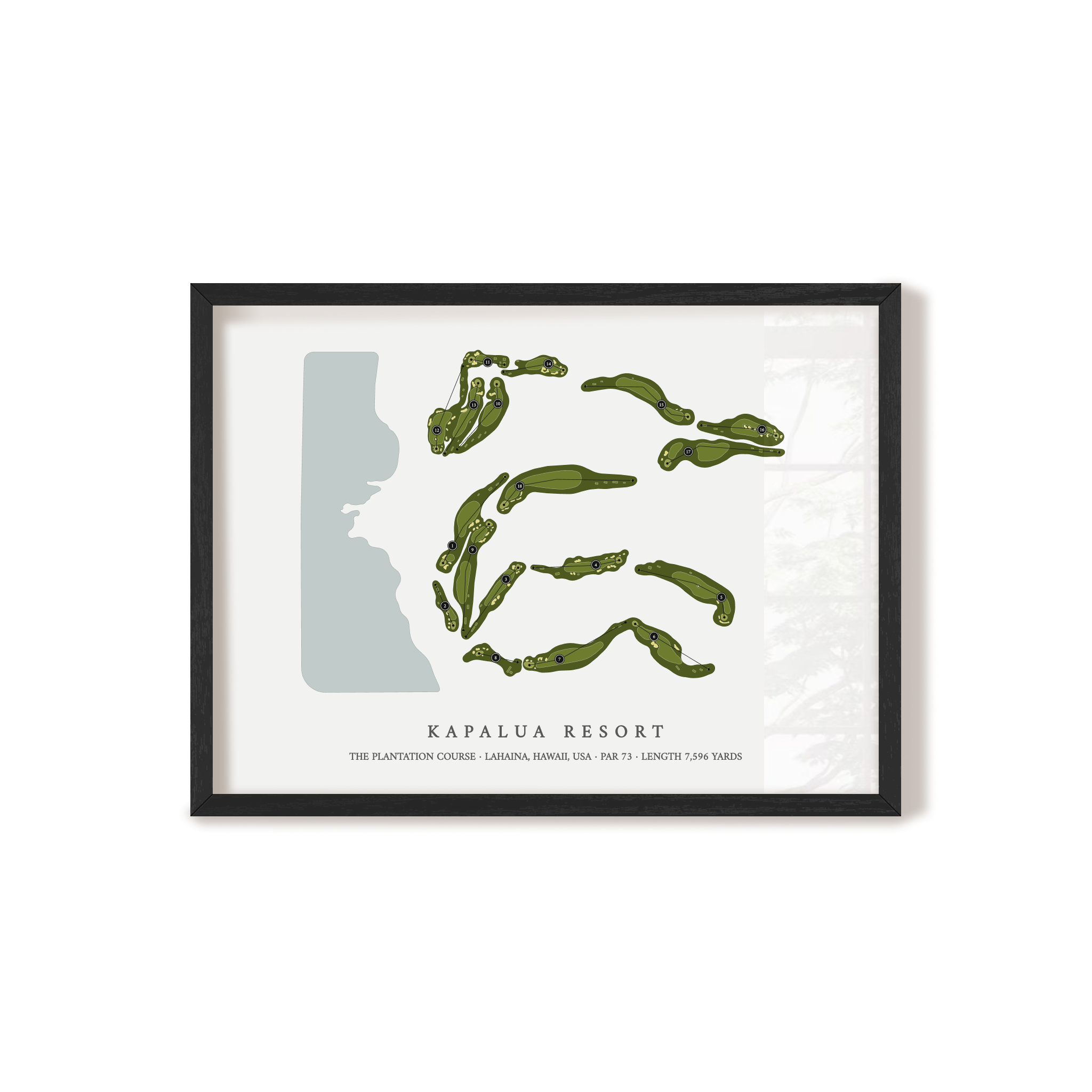 Kapalua Resort - The Plantation Course | Golf Course Print | Black Frame