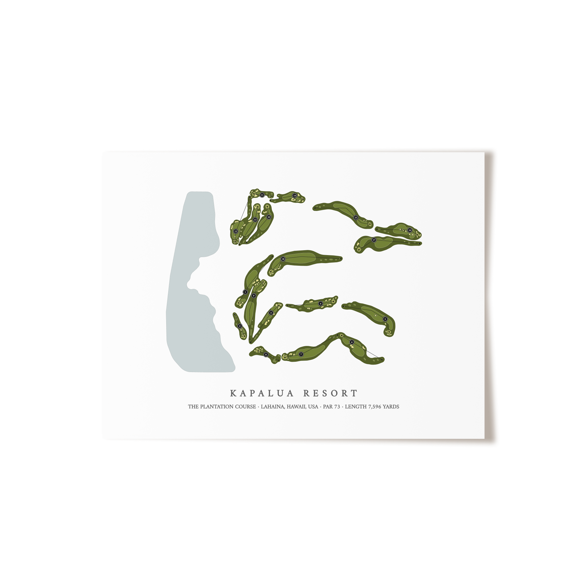 Kapalua Resort - The Plantation Course | Golf Course Print | Unframed
