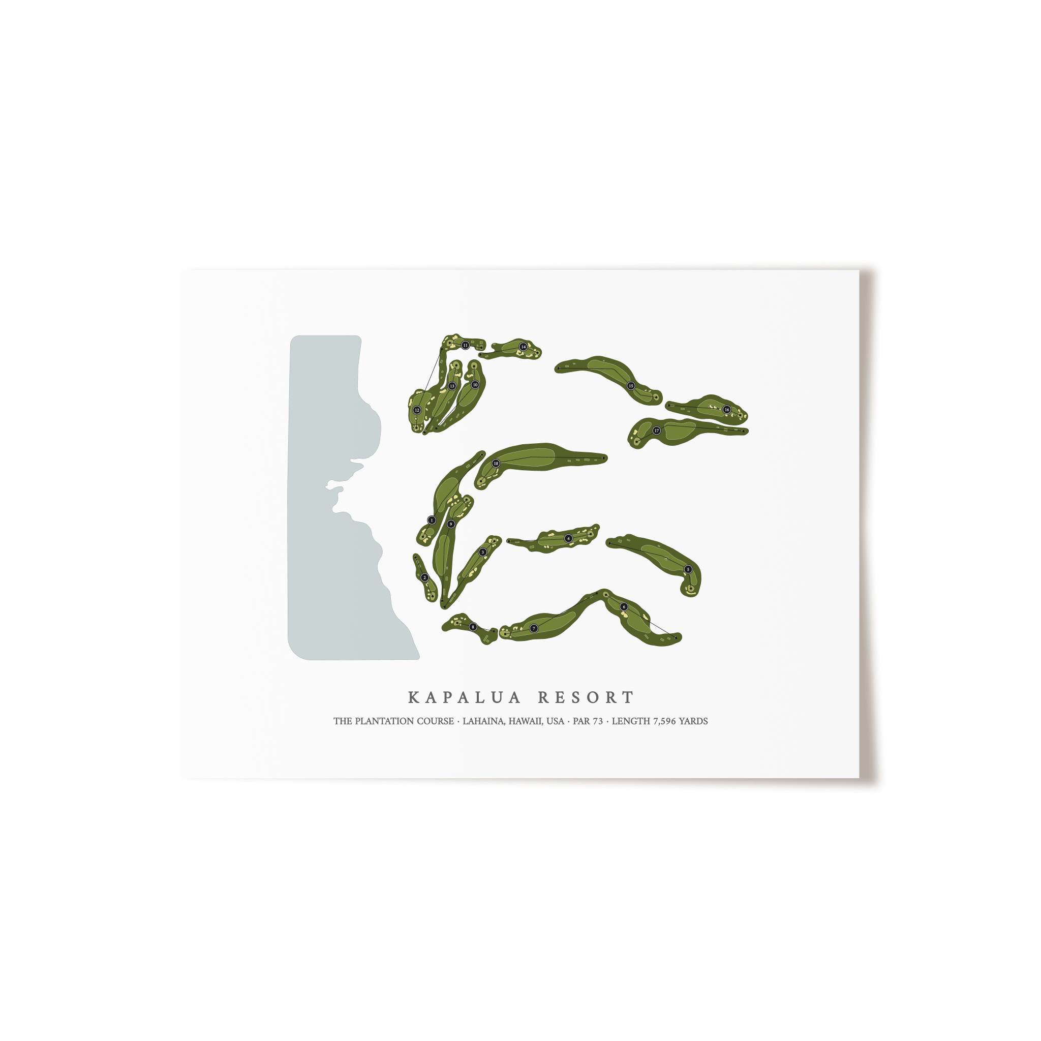 Kapalua Resort - The Plantation Course | Golf Course Print | Unframed