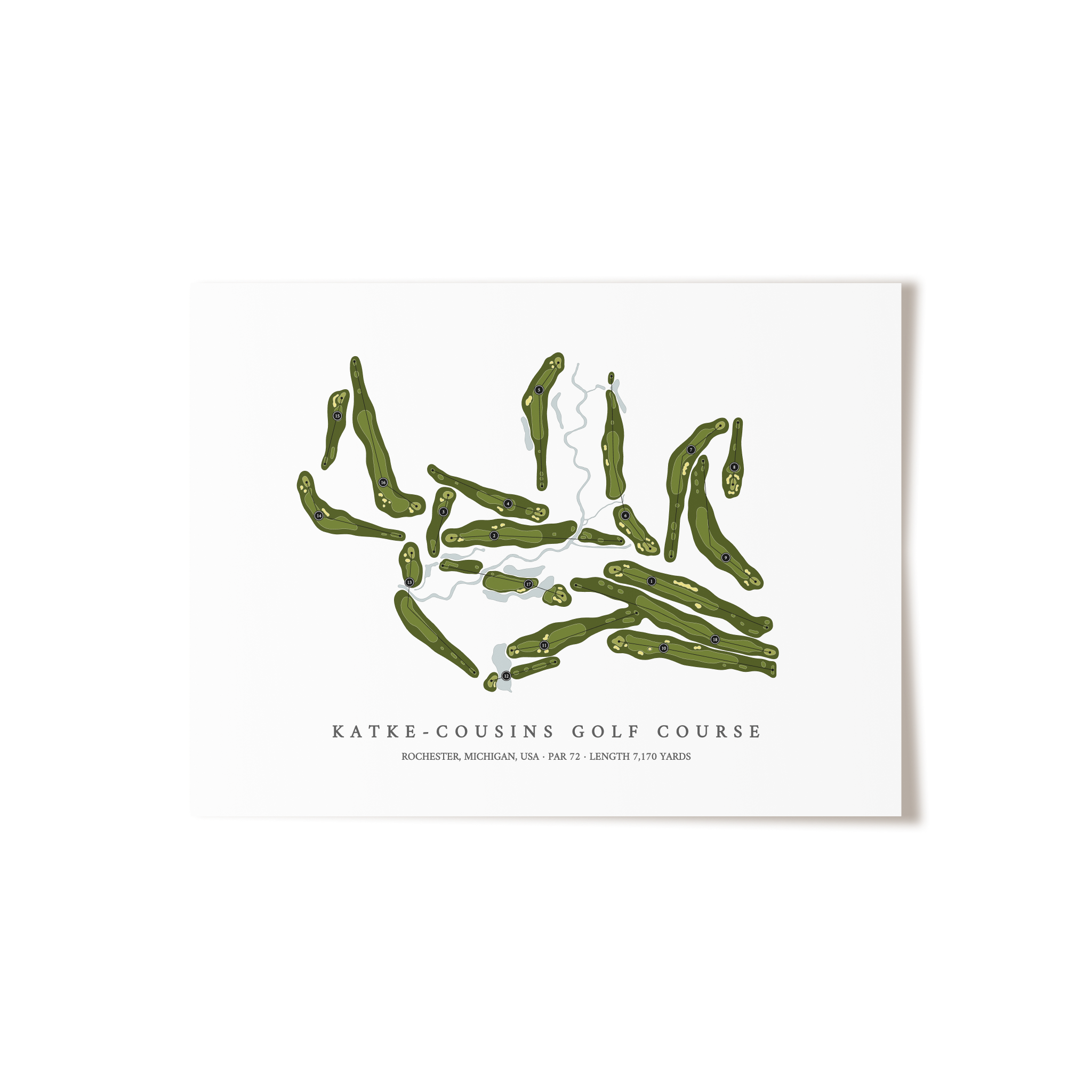 Katke-Cousins Golf Course | Golf Course Map | Unframed
