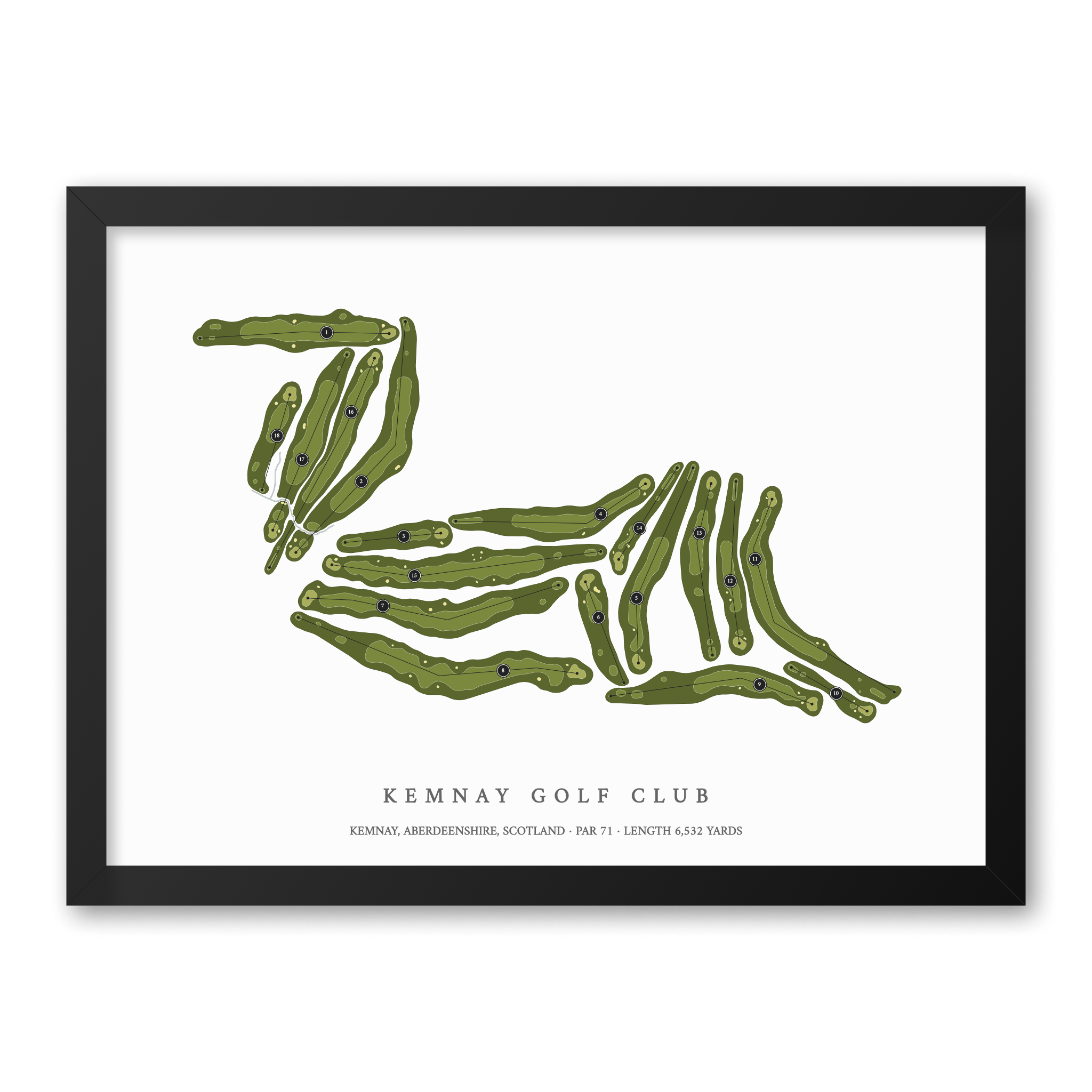 Kemnay Golf Club | Golf Course Map | Black Frame