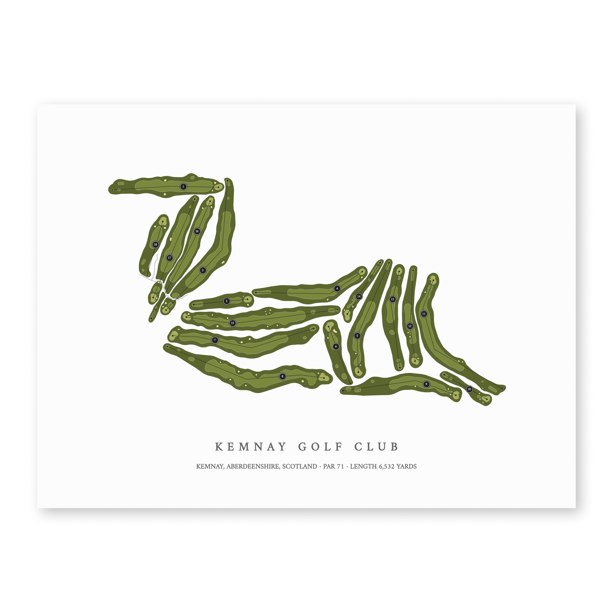 Kemnay Golf Club | Golf Course Map | Unframed
