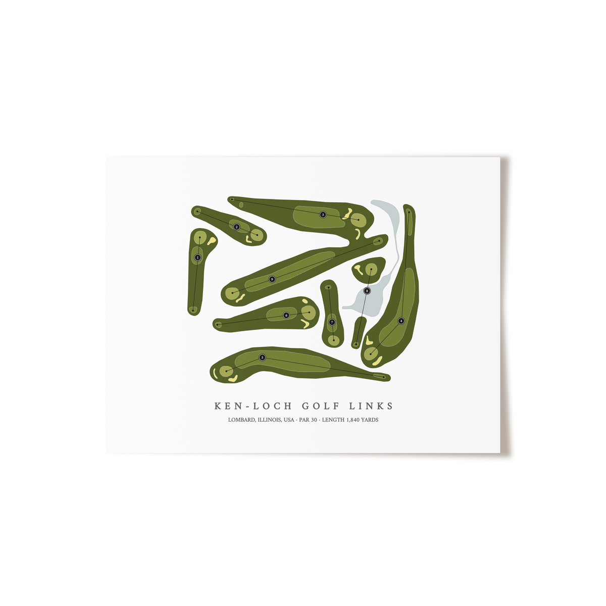 Ken-Loch Golf Links | Golf Course Map | Unframed