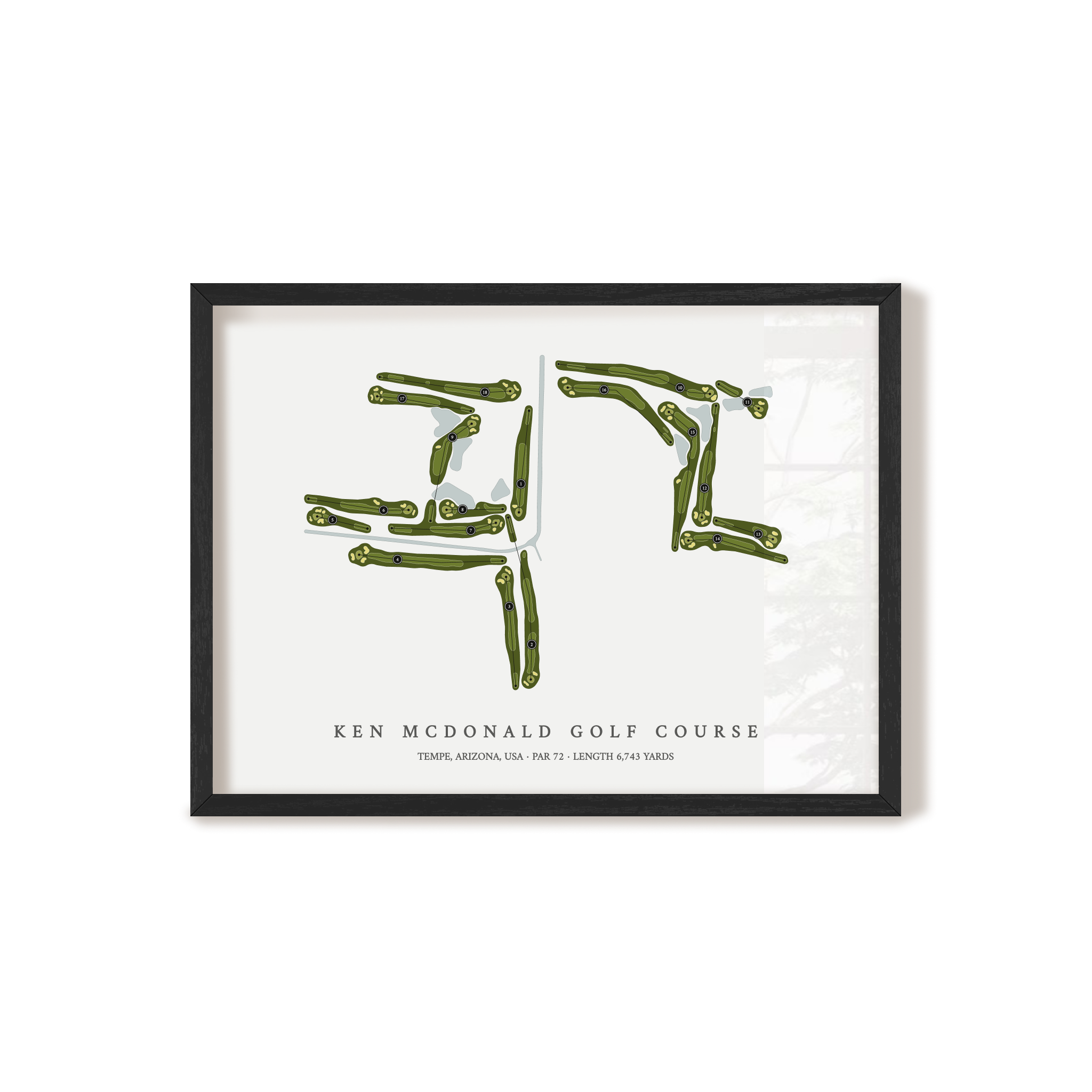Ken McDonald Golf Course | Golf Course Map | Black Frame
