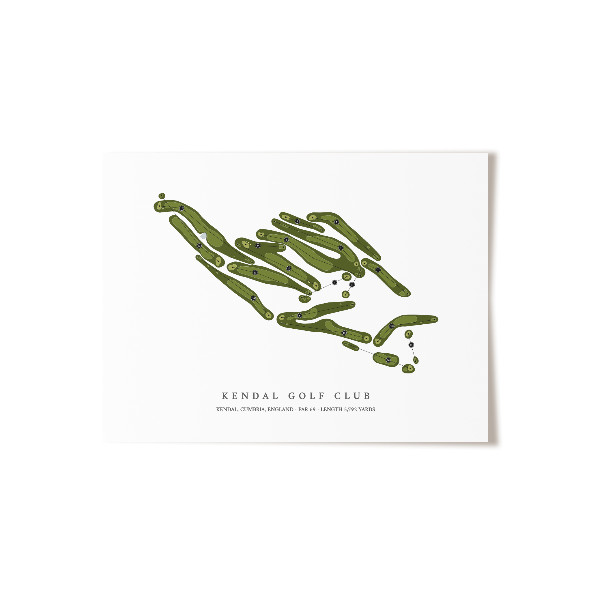 Kendal Golf Club | Golf Course Map | Unframed