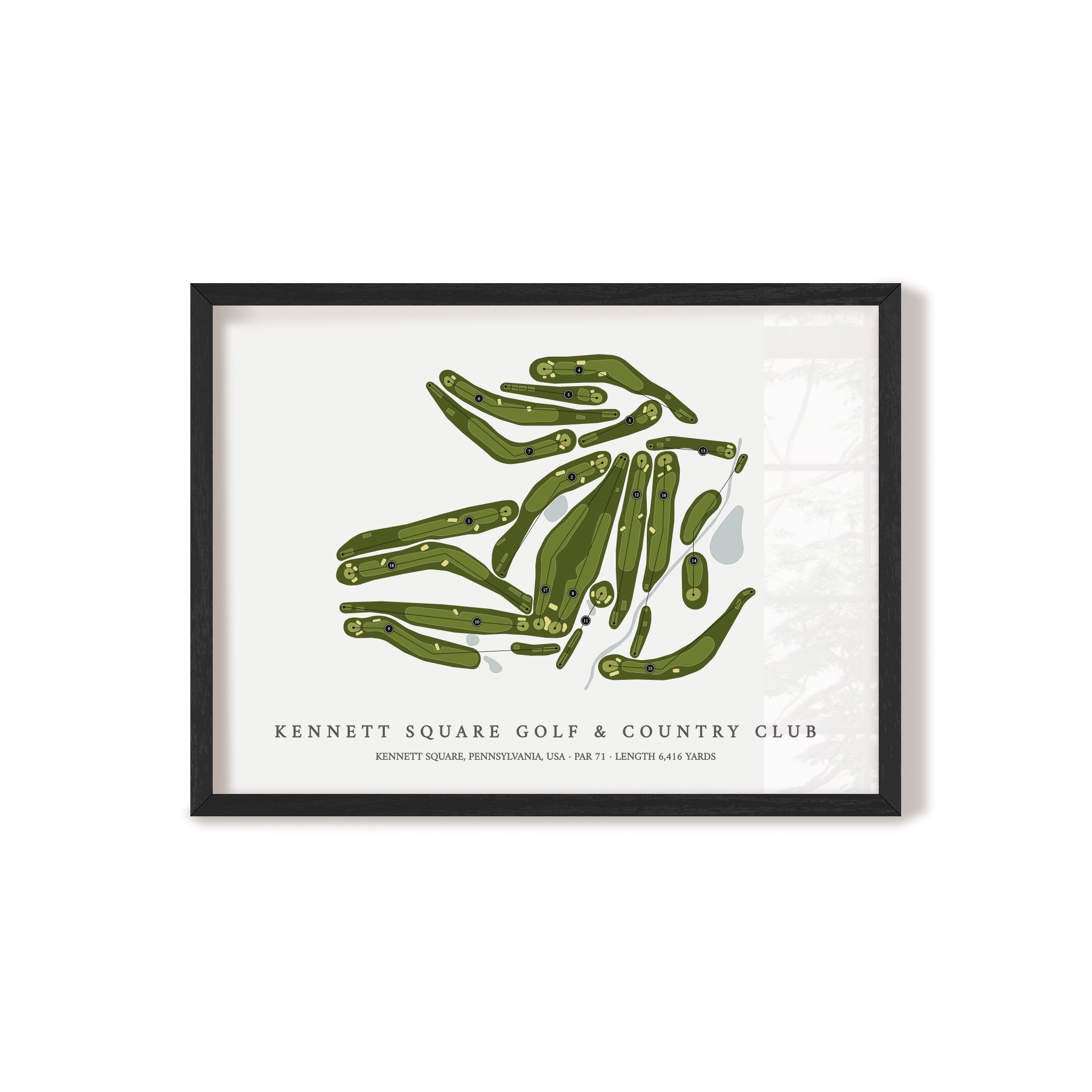 Kennett Square Golf & Country Club | Golf Course Map | Black+Frame