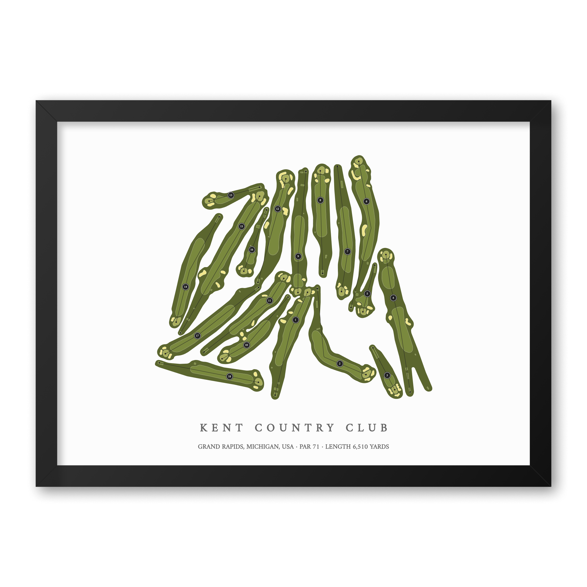 Kent Country Club | Golf Course Print | Black Frame