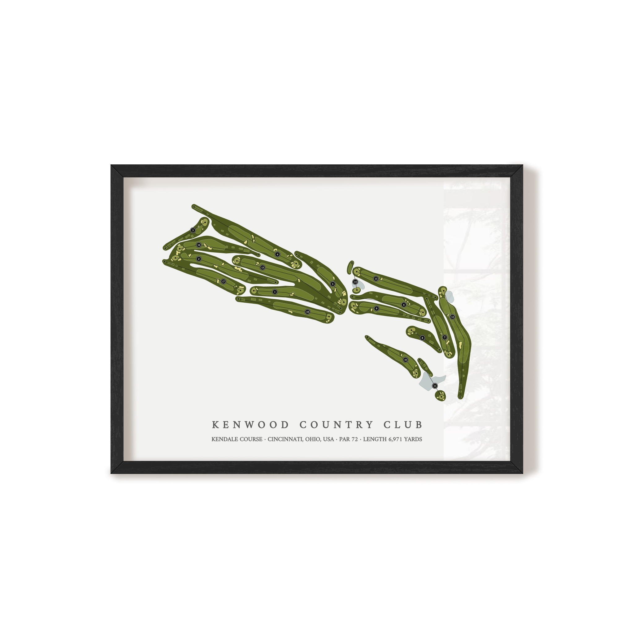 Kenwood Country Club - Kendale Course | Golf Course Map | Black Frame