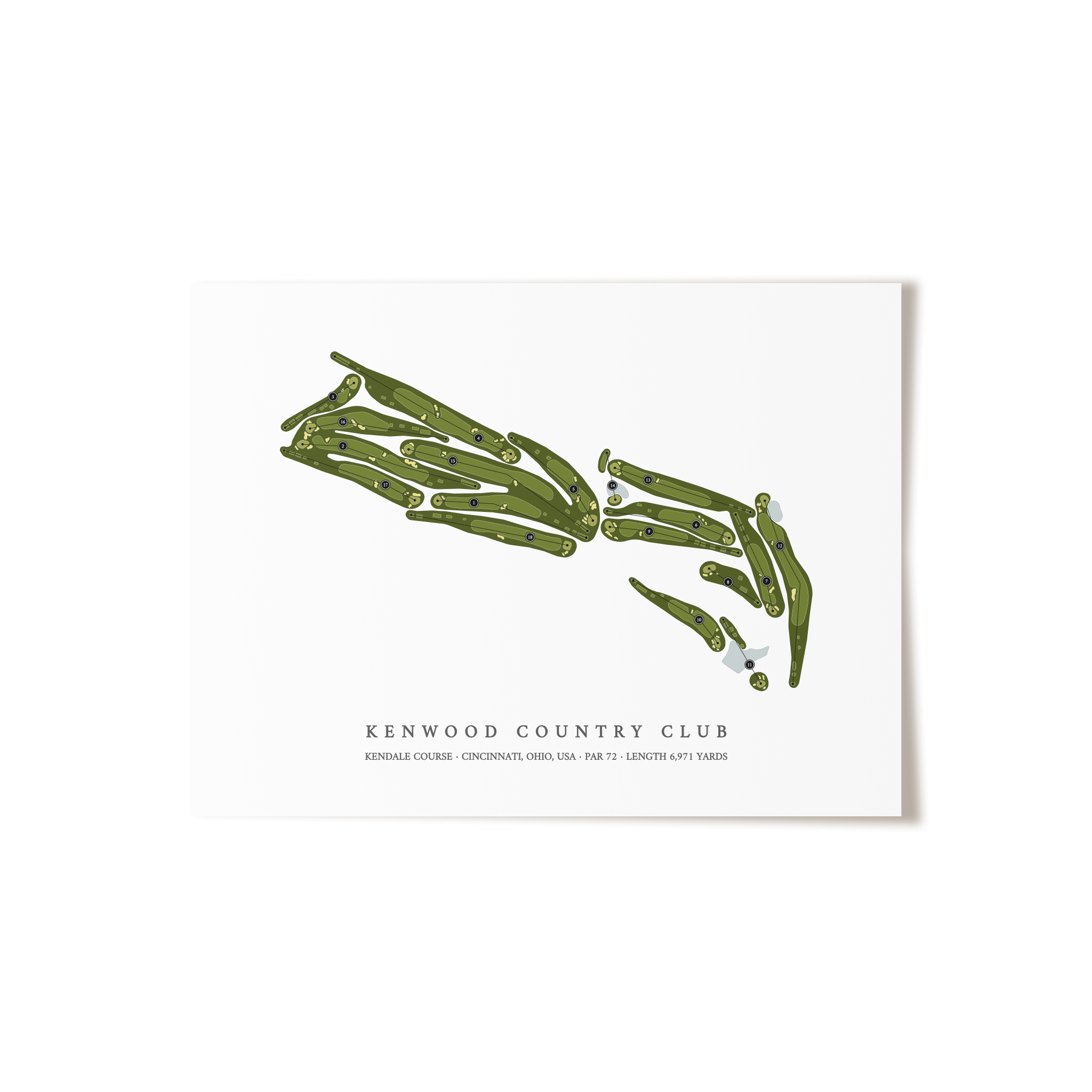 Kenwood Country Club - Kendale Course | Golf Course Map | Unframed