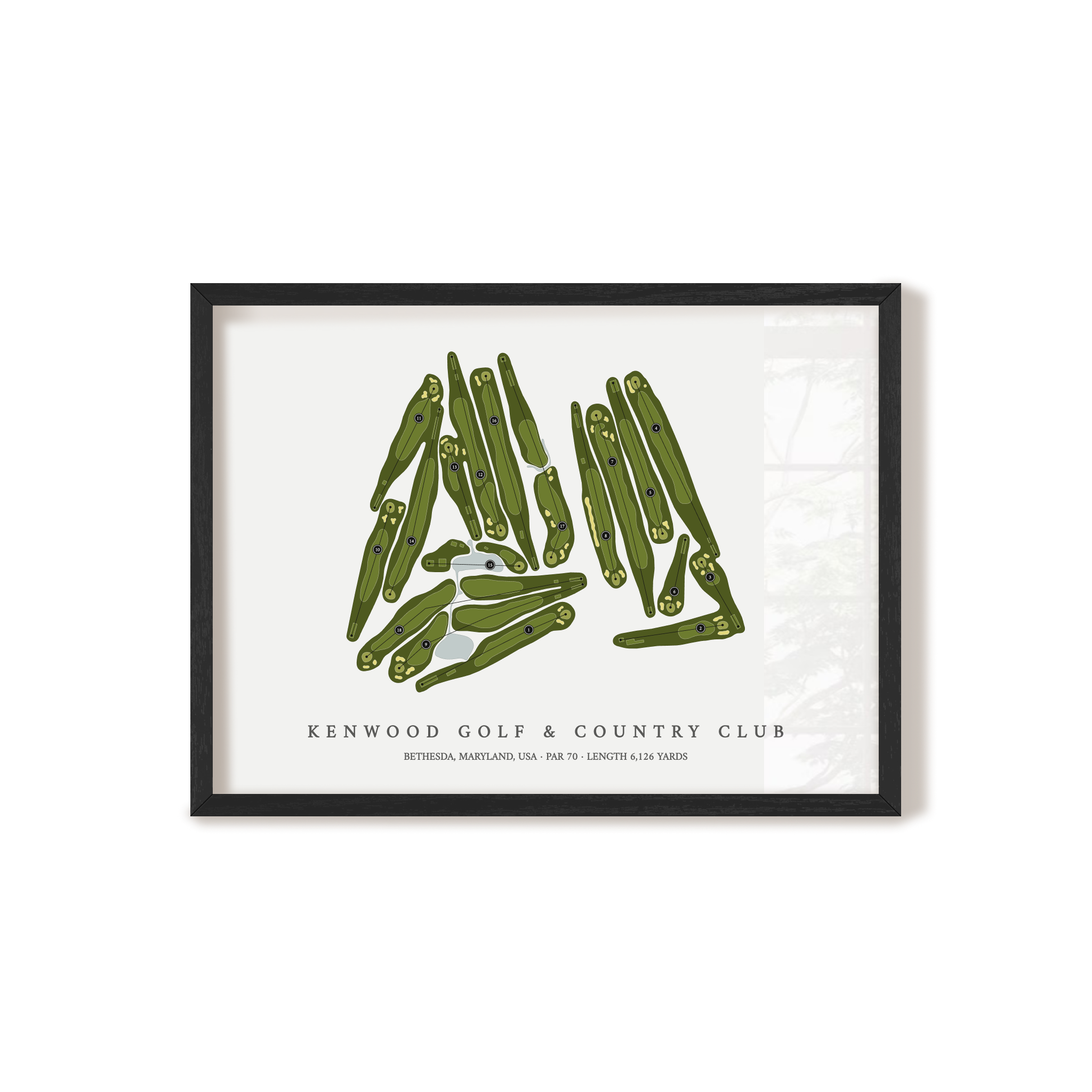 Kenwood Golf & Country Club | Golf Course Map | Black Frame