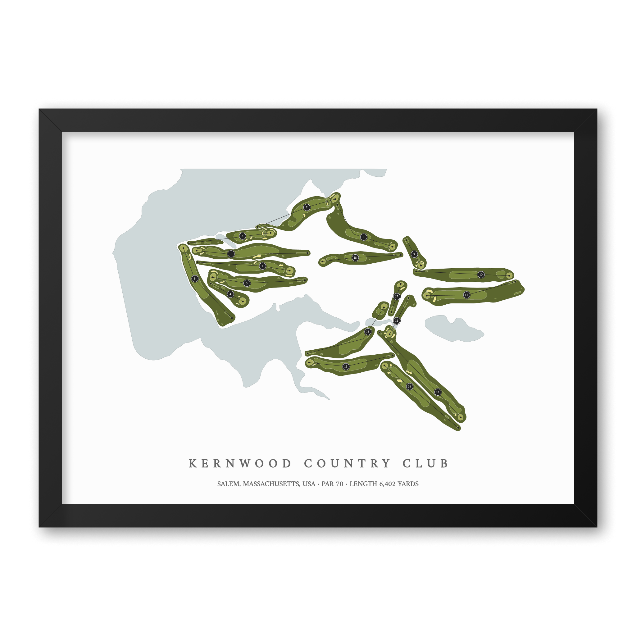 Kernwood Country Club | Golf Course Print | Black Frame