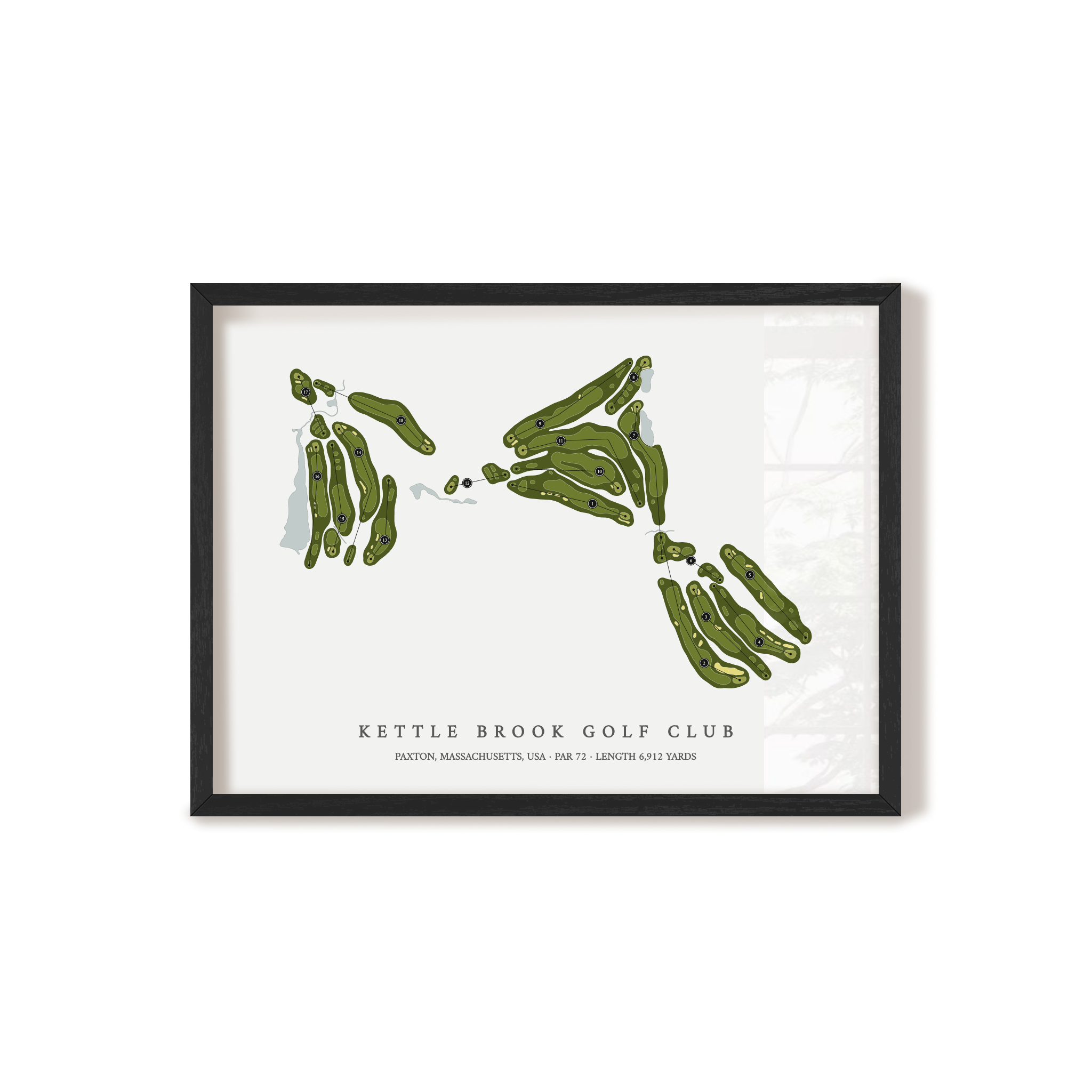Kettle Brook Golf Club | Golf Course Map | Black Frame